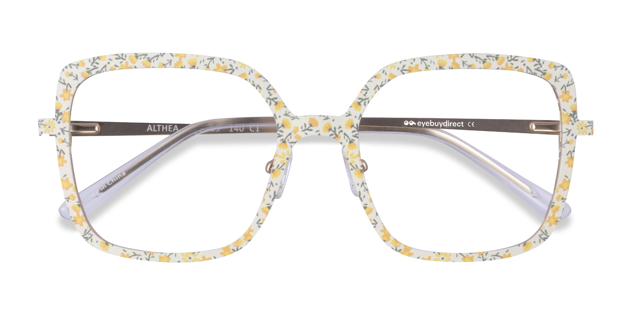 Yellow Floral Althea -  Métal Lunettes de vue