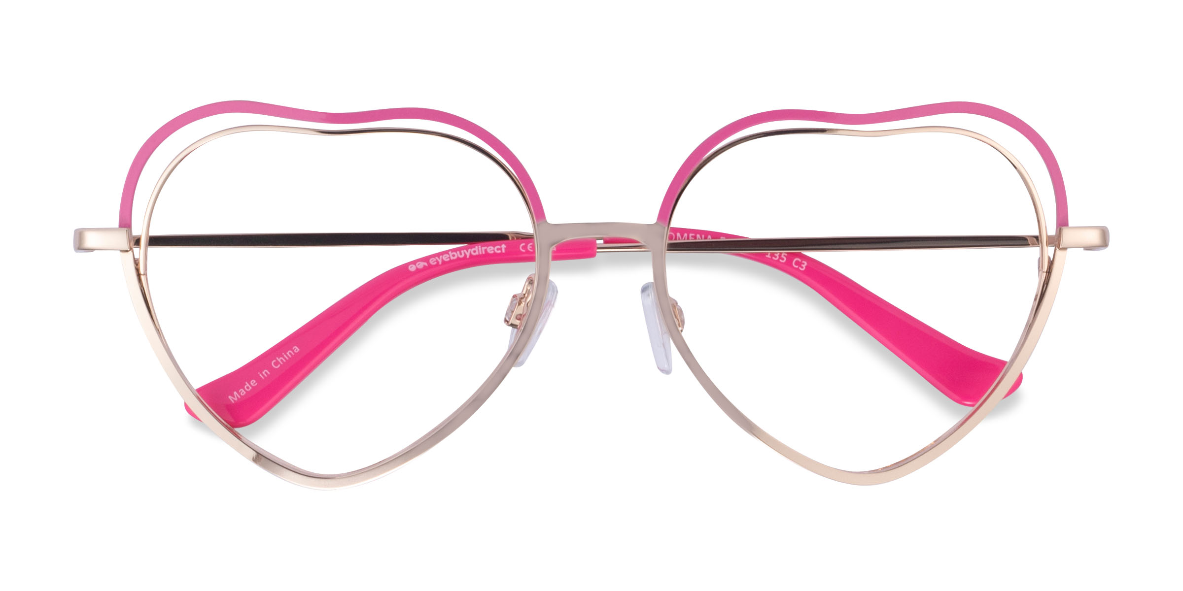 Pink Shiny Gold Philomena -  Metal Eyeglasses