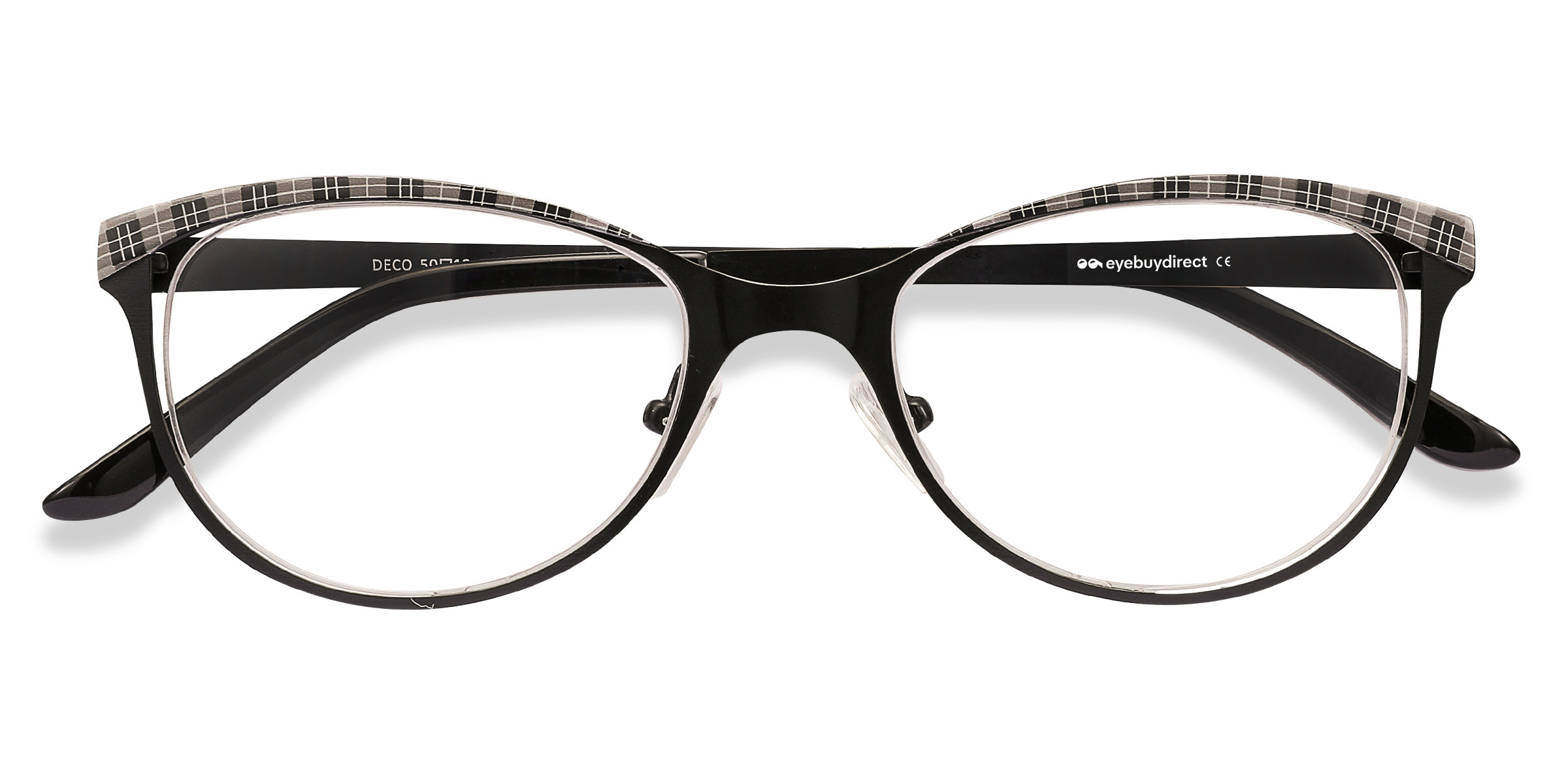 Black Gray Deco -  Metal Eyeglasses