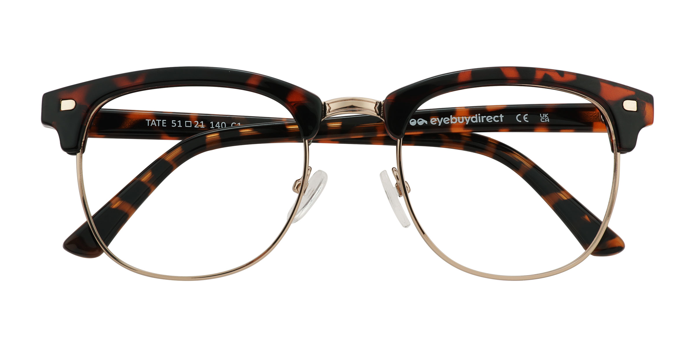 Tortoise Gold Tate -  Plastic Eyeglasses