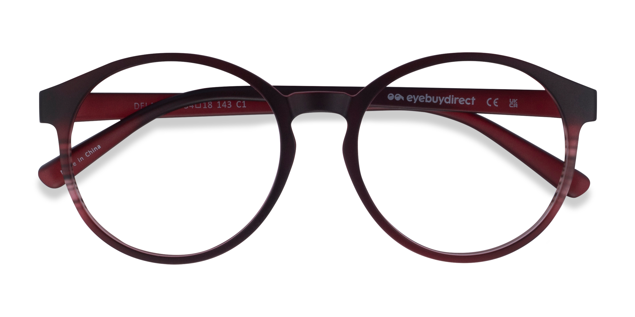 Matte Burgundy Delaware -  Plastique Lunettes de vue