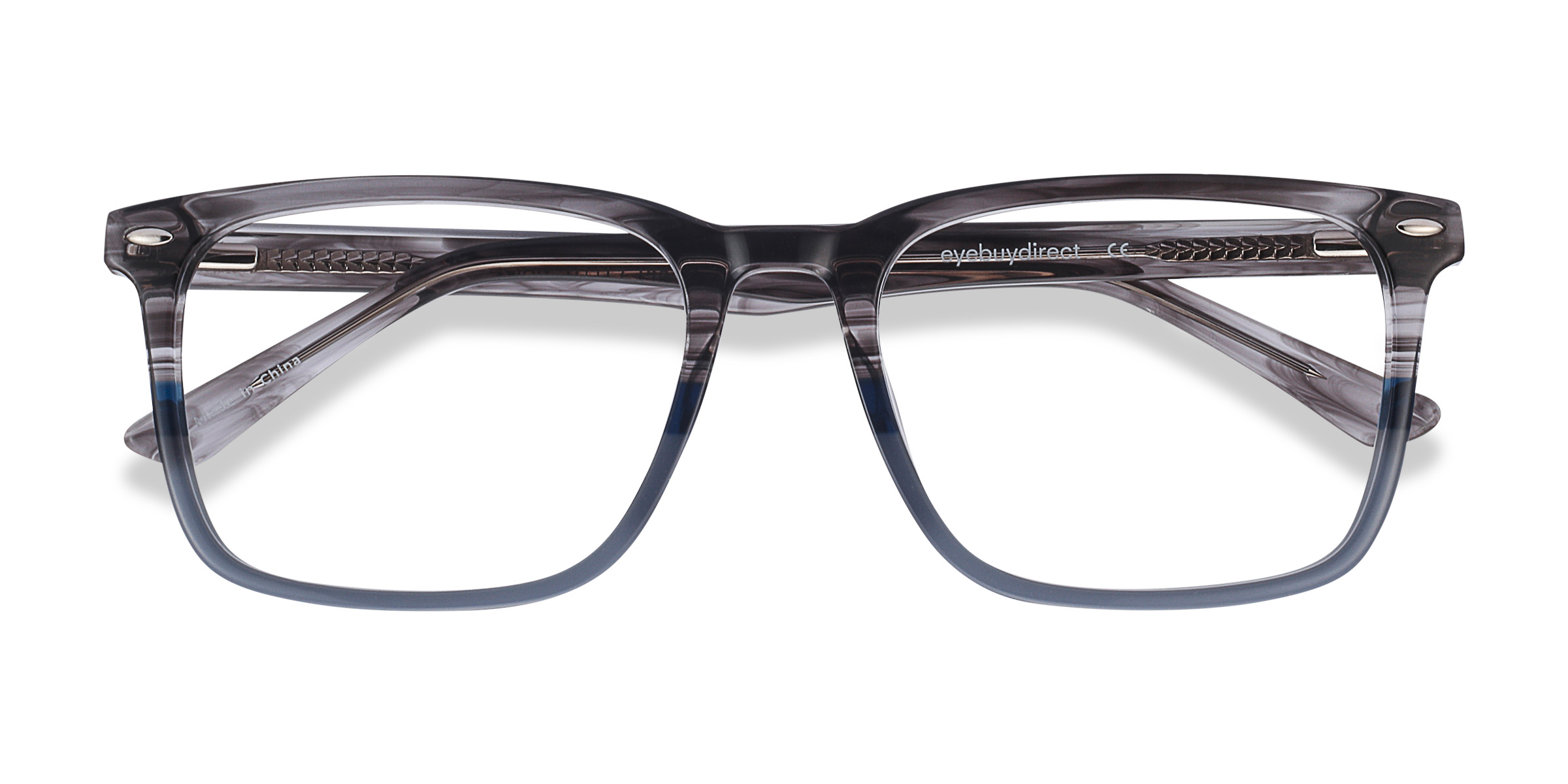 Gray Striped Tactician -  Acetate Eyeglasses