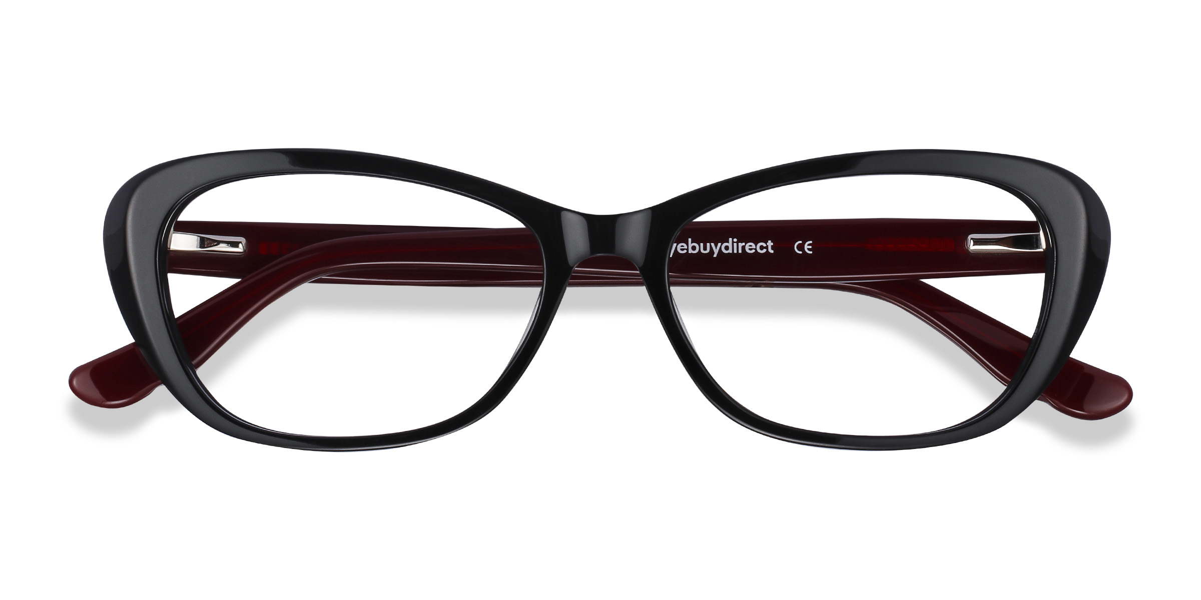 Black & Burgundy Selina -  Acétate Lunettes de vue