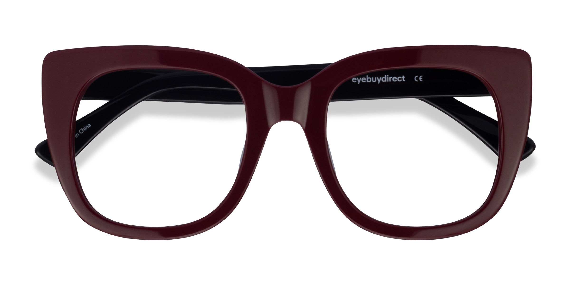 Burgundy & Black Unique -  Acetate Eyeglasses
