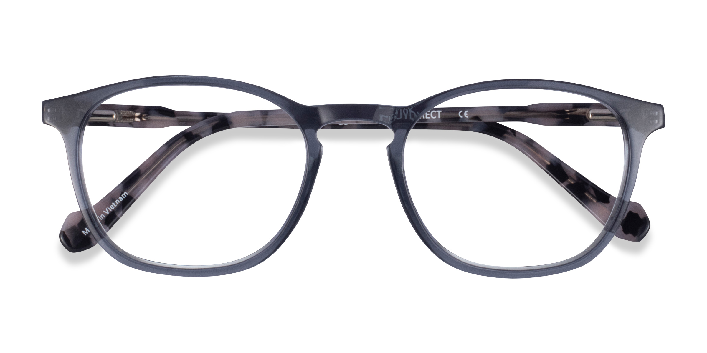 Clear Gray Tortoise Skate -  Acétate Lunettes de vue