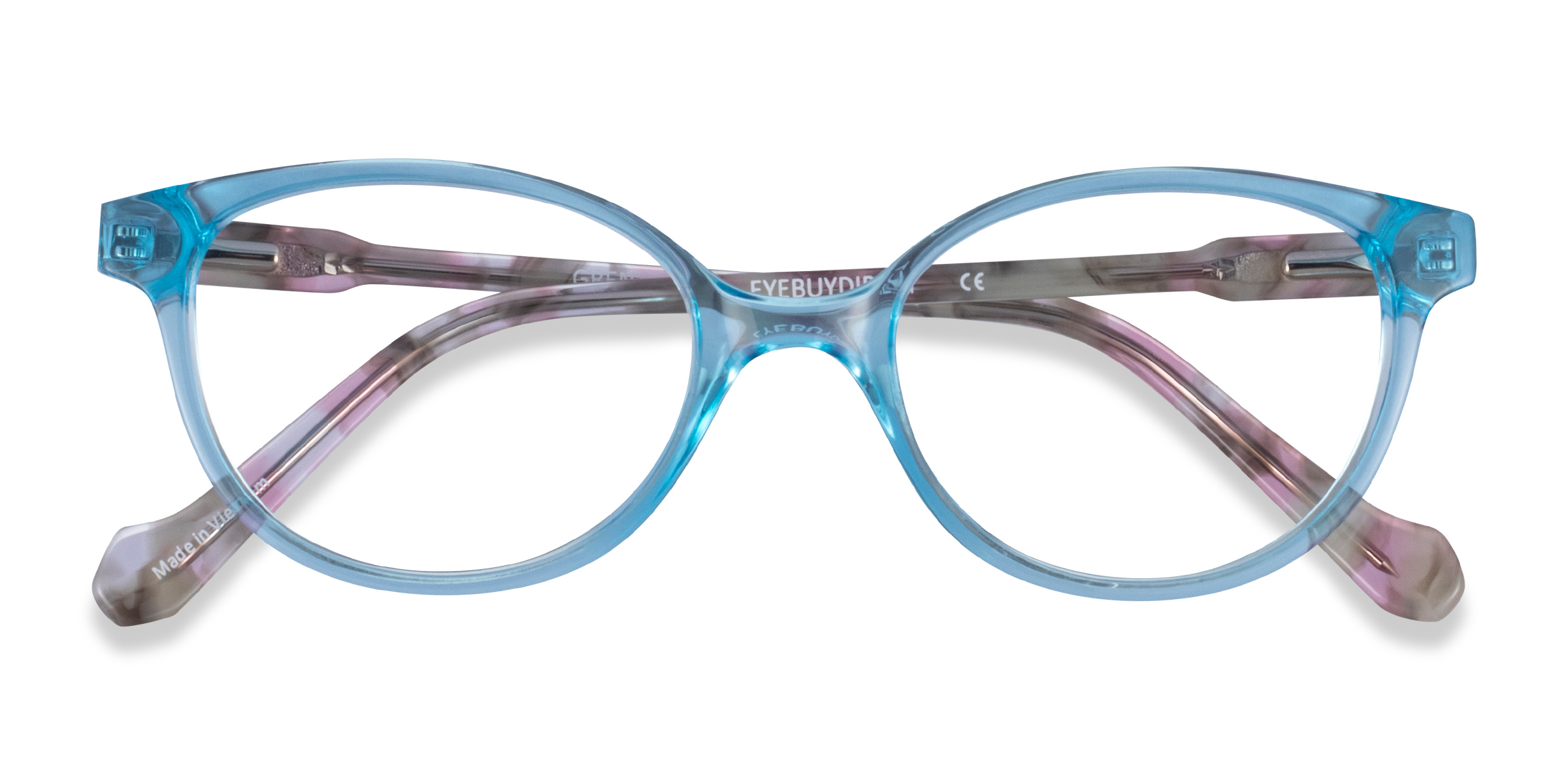 Clear Blue Floral Grenadine -  Acétate Lunettes de vue