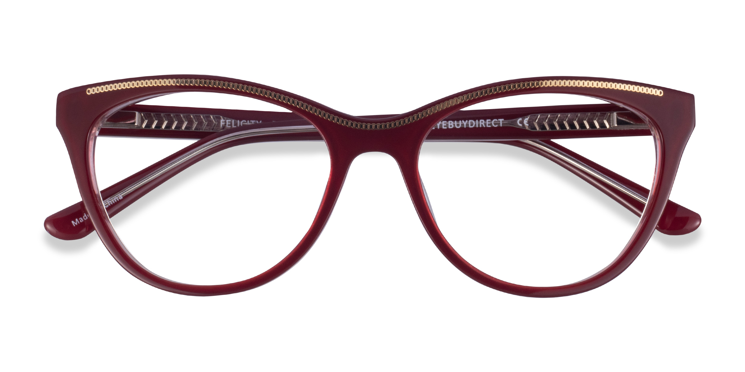 Burgundy Gold Felicity - Acétate Lunettes de vue