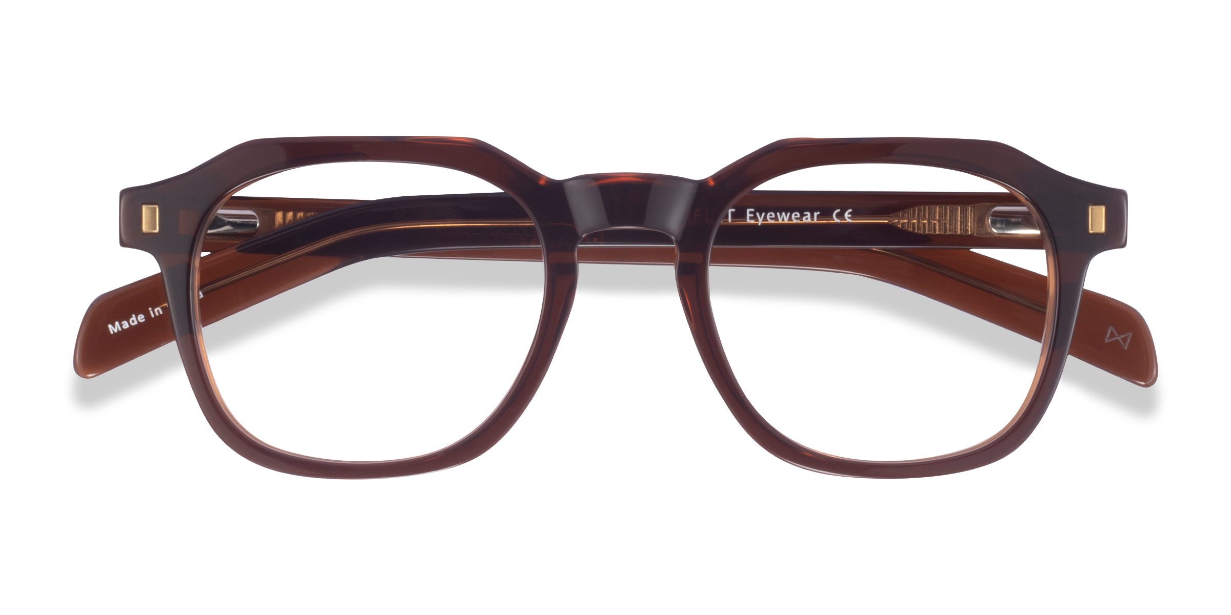 Clear Brown Apricus -  Acetate Eyeglasses