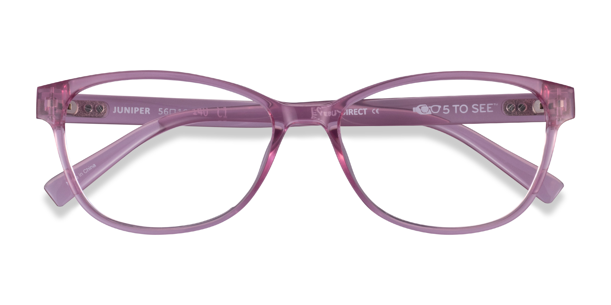 Clear Pink Juniper -  Plastic Eyeglasses