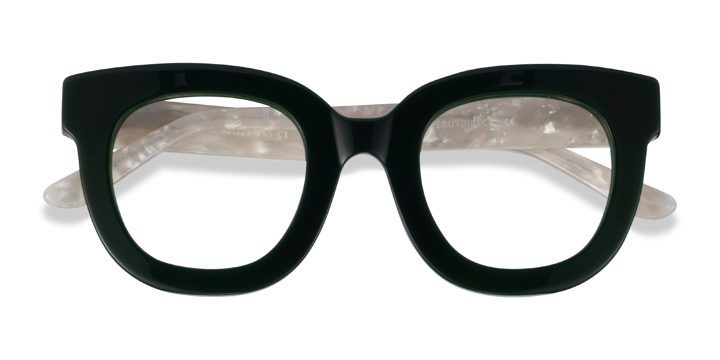Dark Green White Astra -  Acétate Lunettes de vue