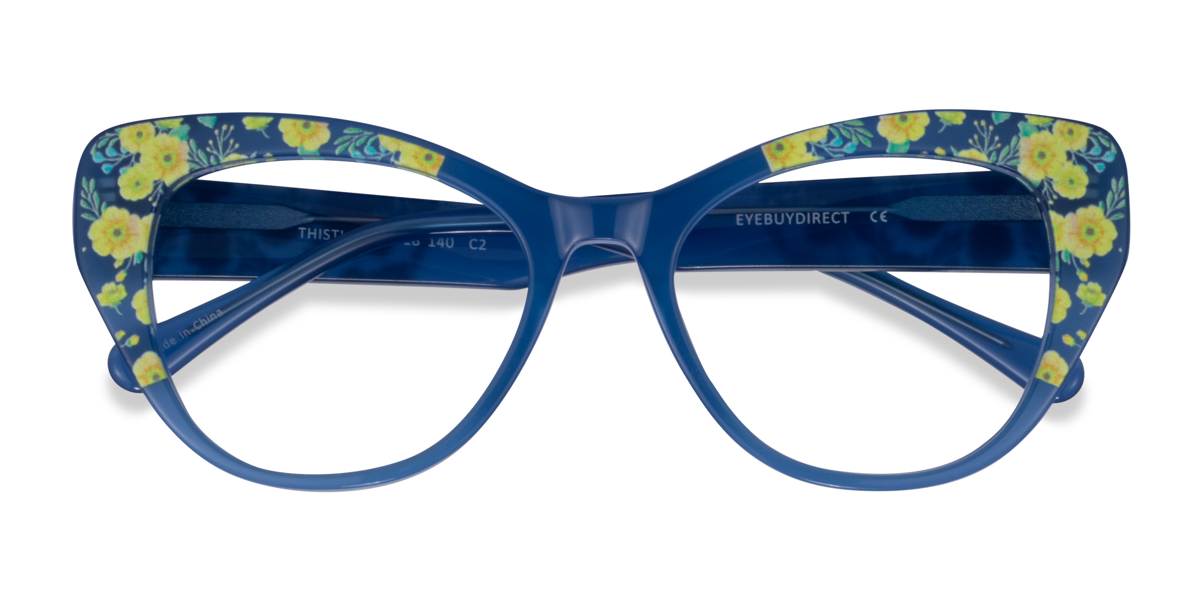 Blue Floral Thistle -  Acétate Lunettes de vue