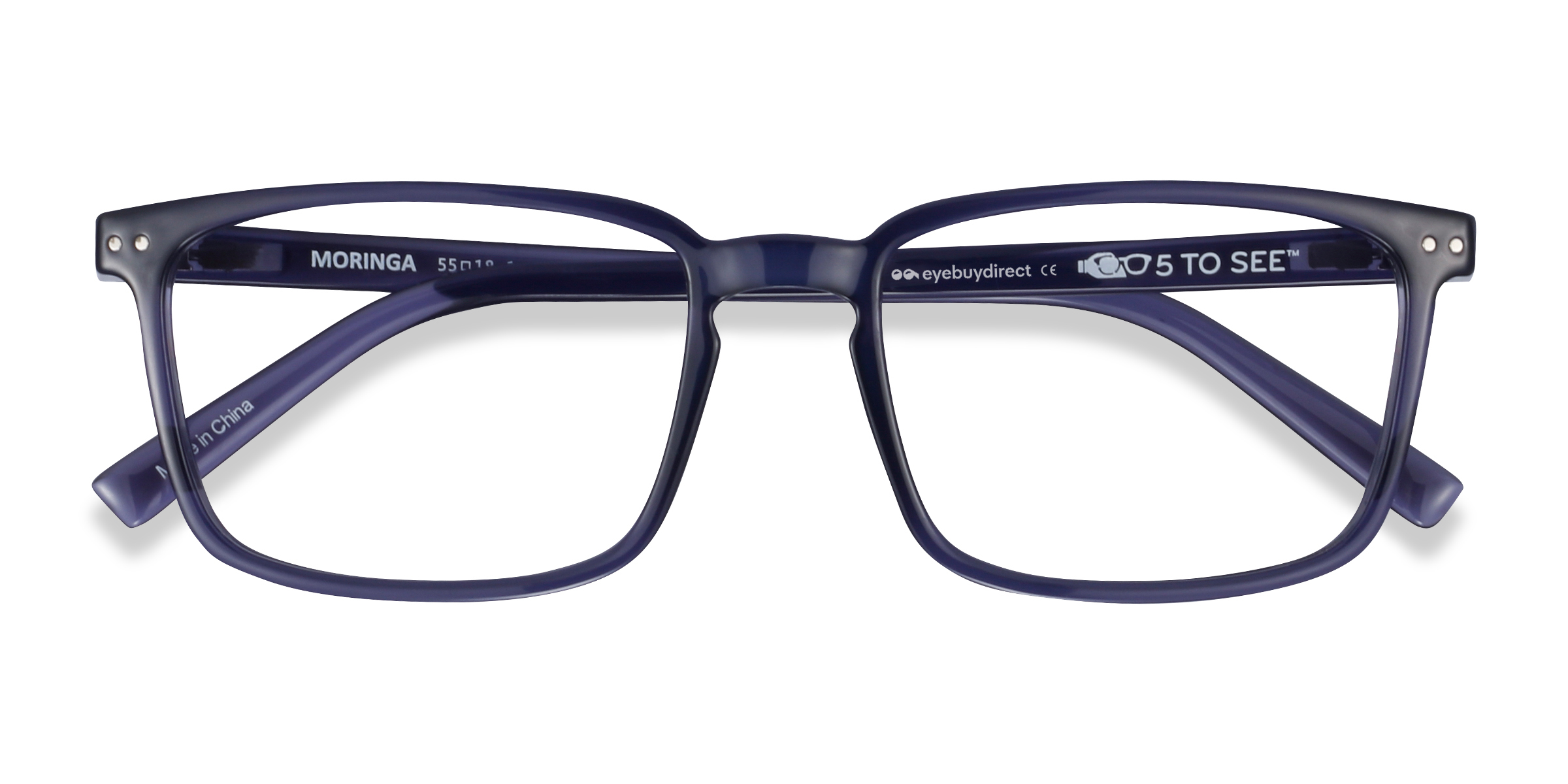 Crystal Dark Blue Moringa -  Plastic Eyeglasses