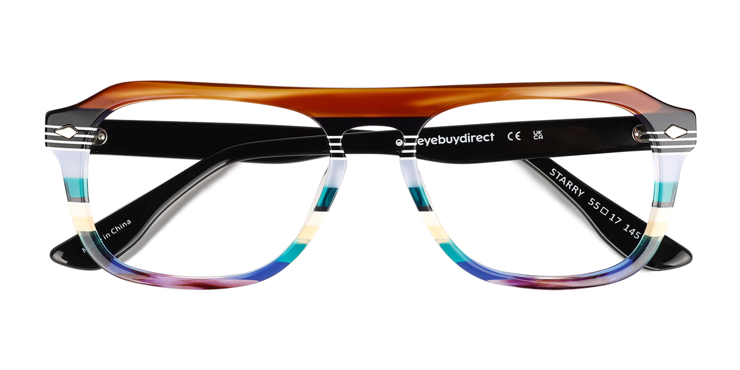 Green Brown Rainbow Starry -  Acetate Eyeglasses