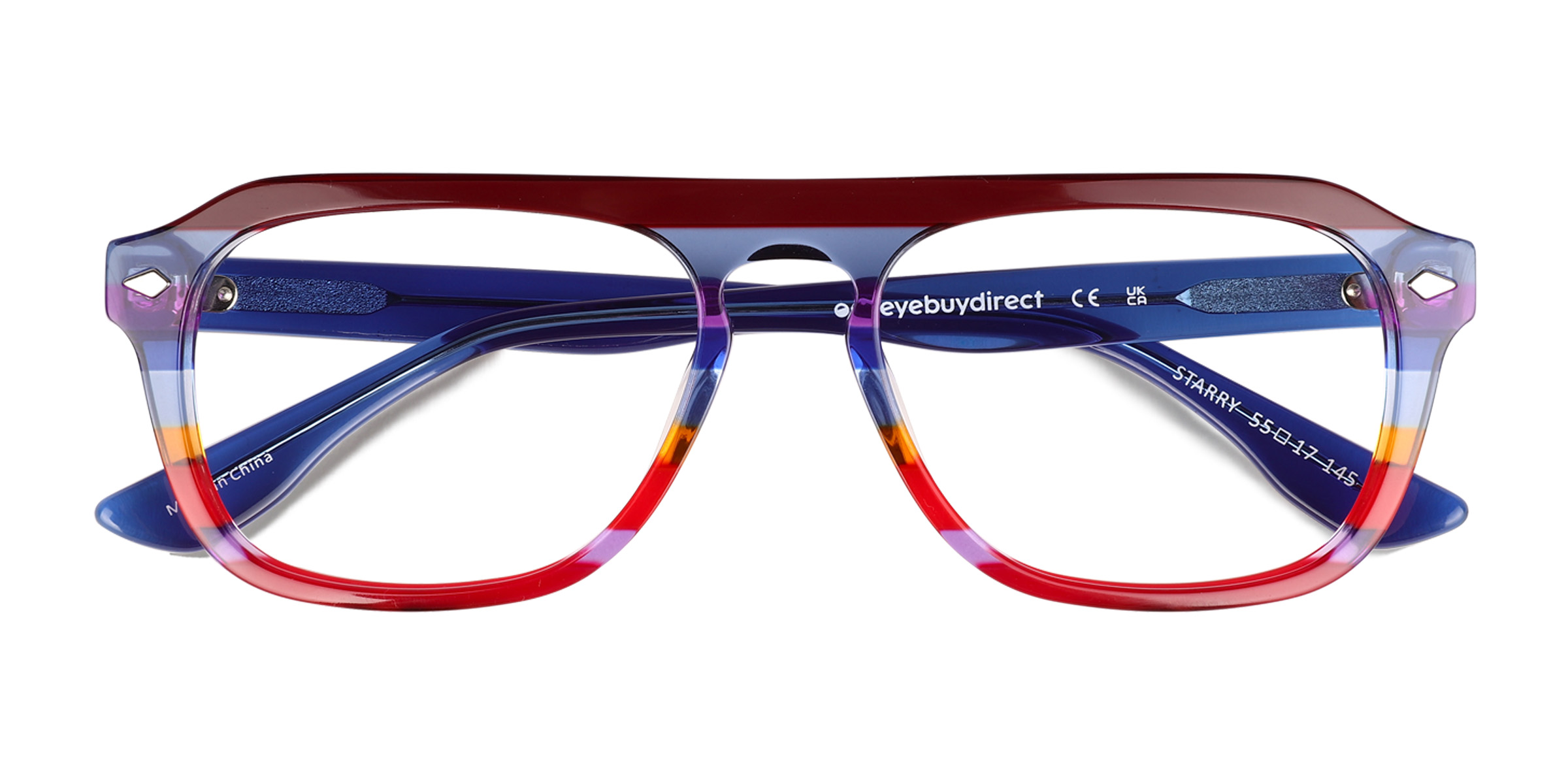 Blue Red Rainbow  Starry -  Acétate Lunettes de vue