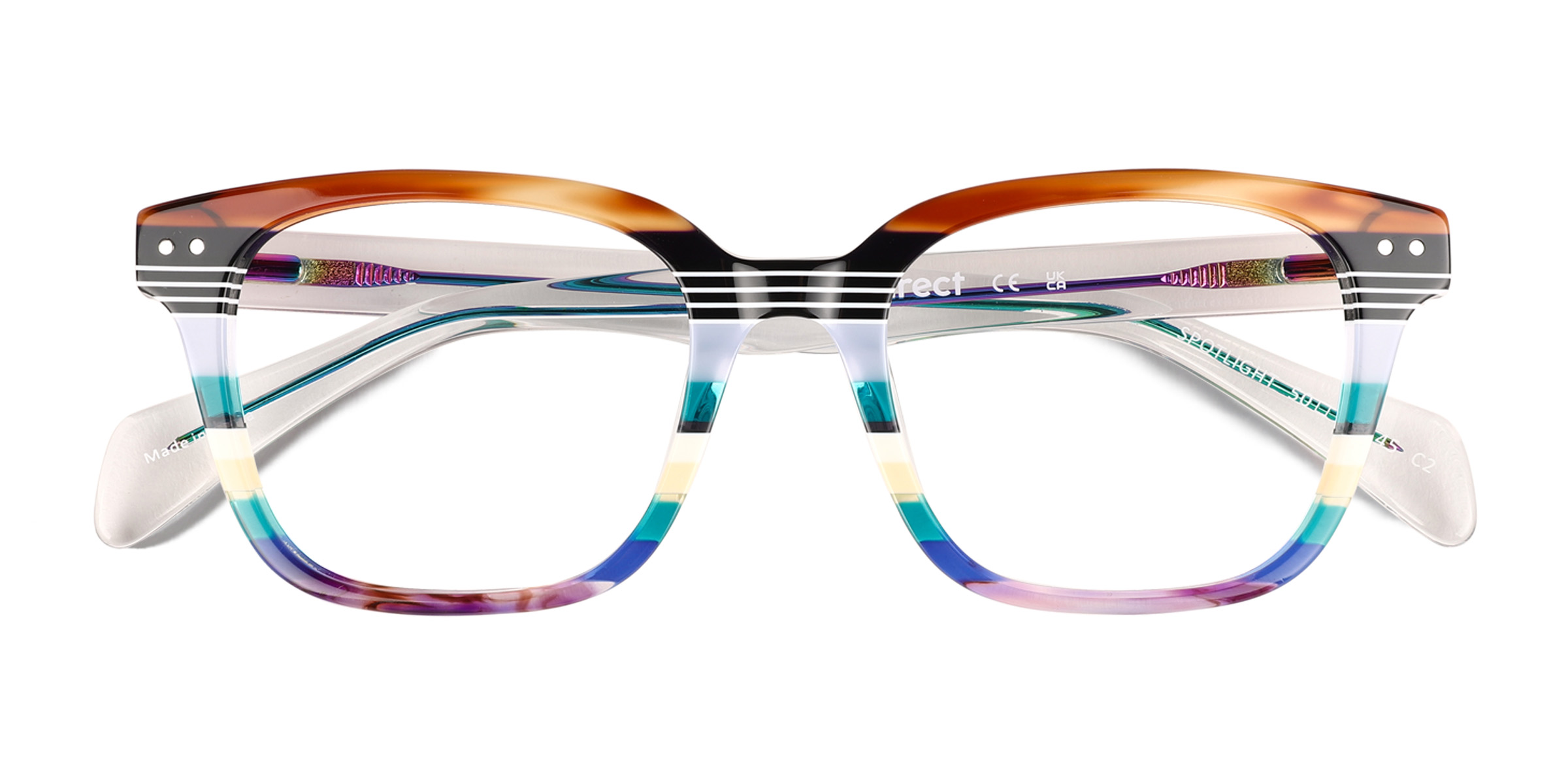 Green Brown Rainbow Spotlight -  Acétate Lunettes de vue