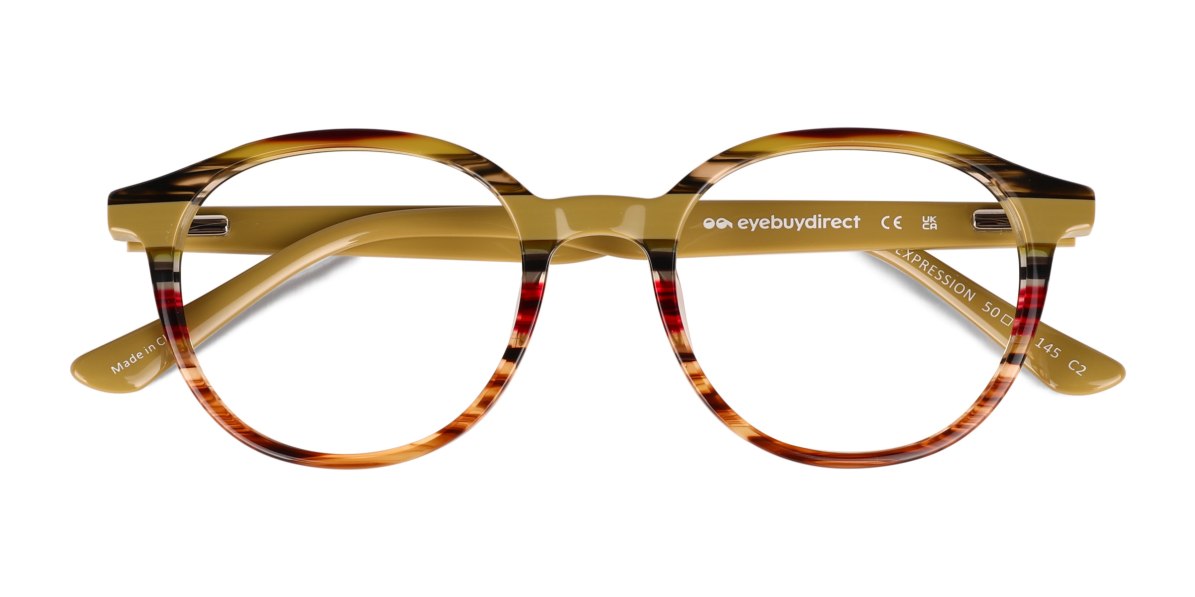 Brown Yellow Striped Expression -  Acétate Lunettes de vue