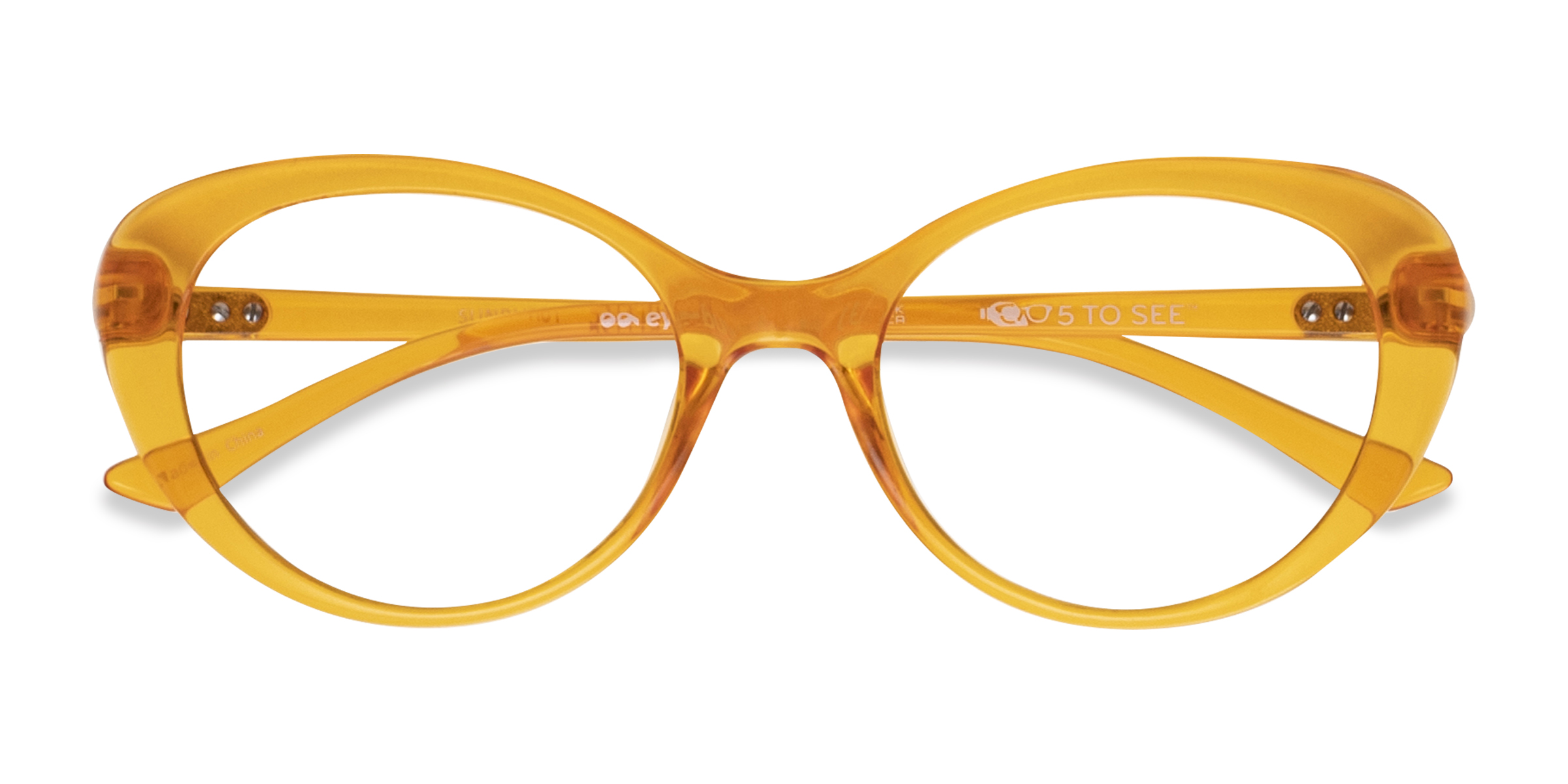 Clear Orange Sunburst -  Plastique Lunettes de vue
