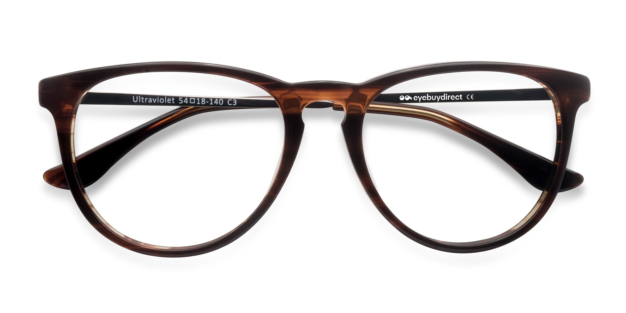Brown Striped Ultraviolet -  Acetate-metal Lunettes de vue
