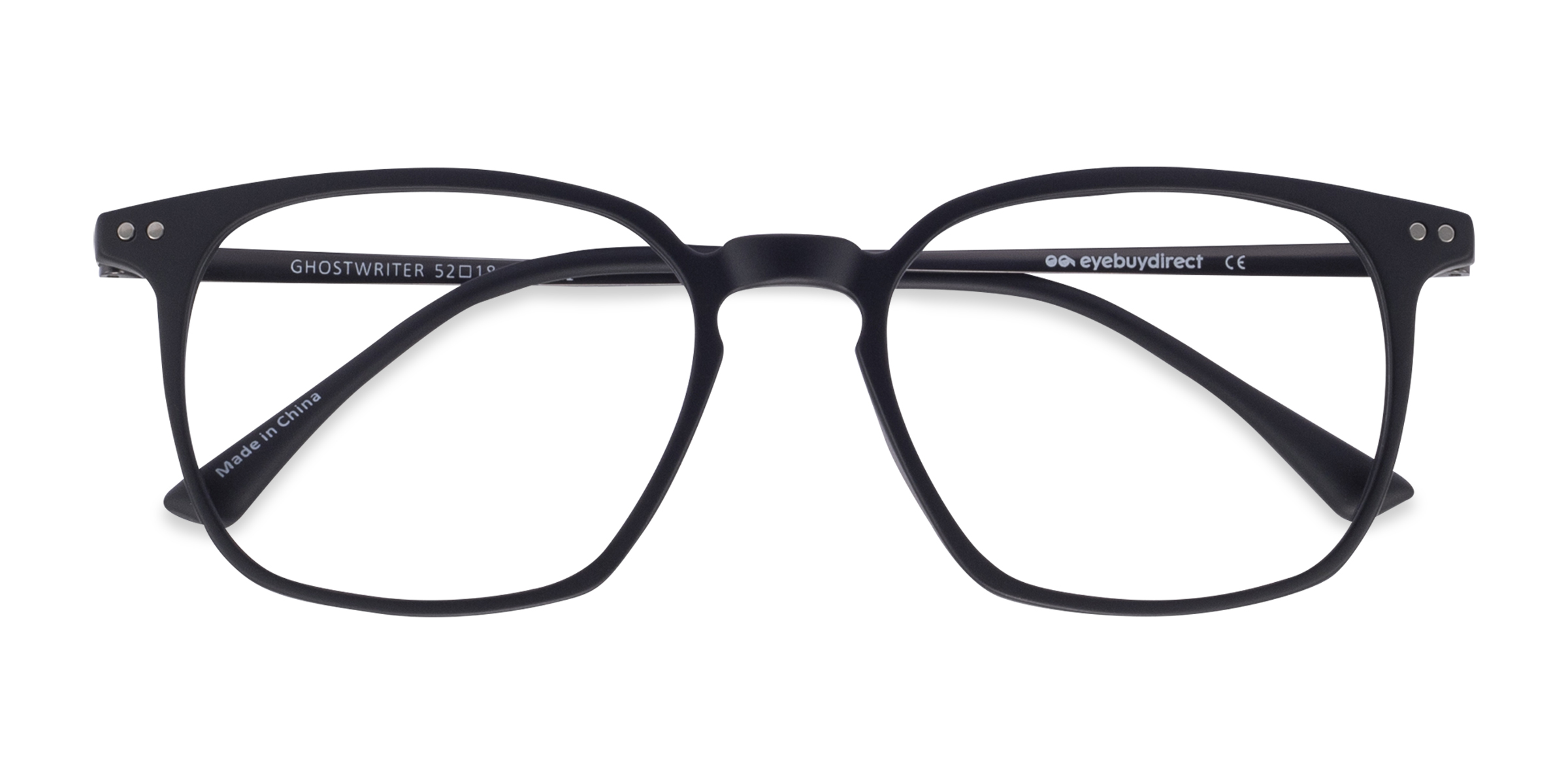 Matte Black Ghostwriter -  Plastic-metal Eyeglasses