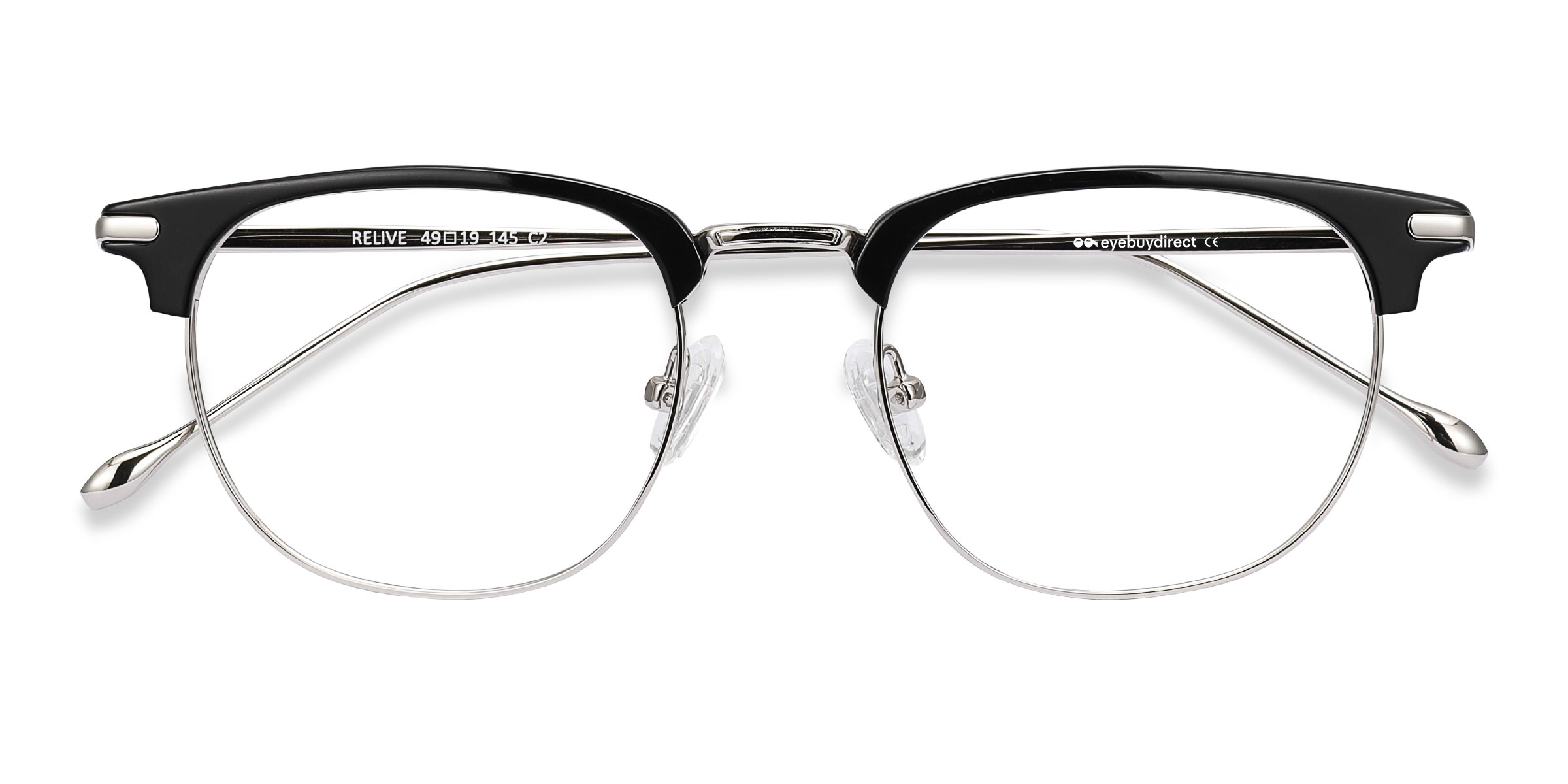 Black Silver Relive -  Acetate-metal Lunettes de vue