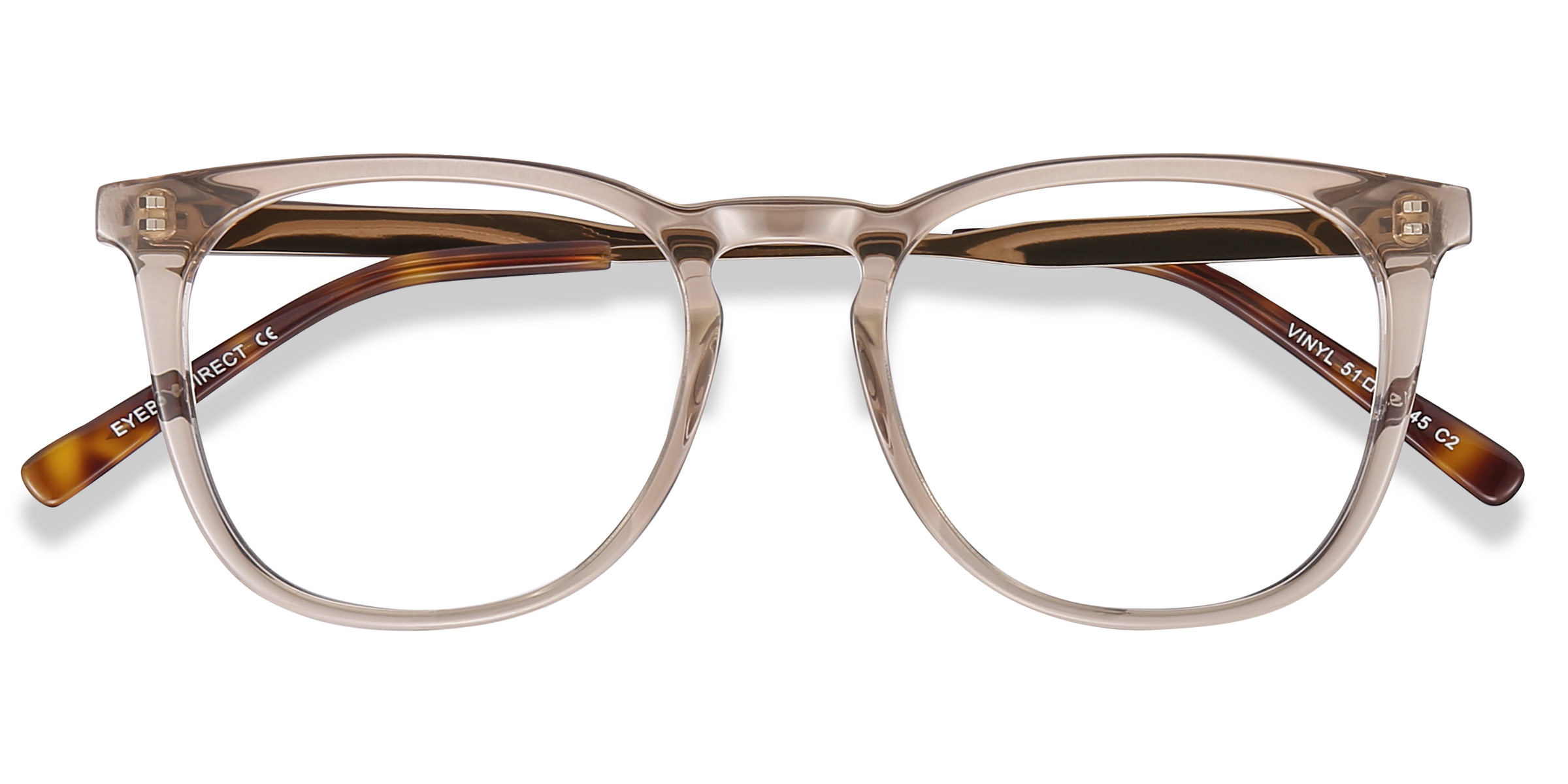 Clear Brown Vinyl -  Acetate-metal Eyeglasses