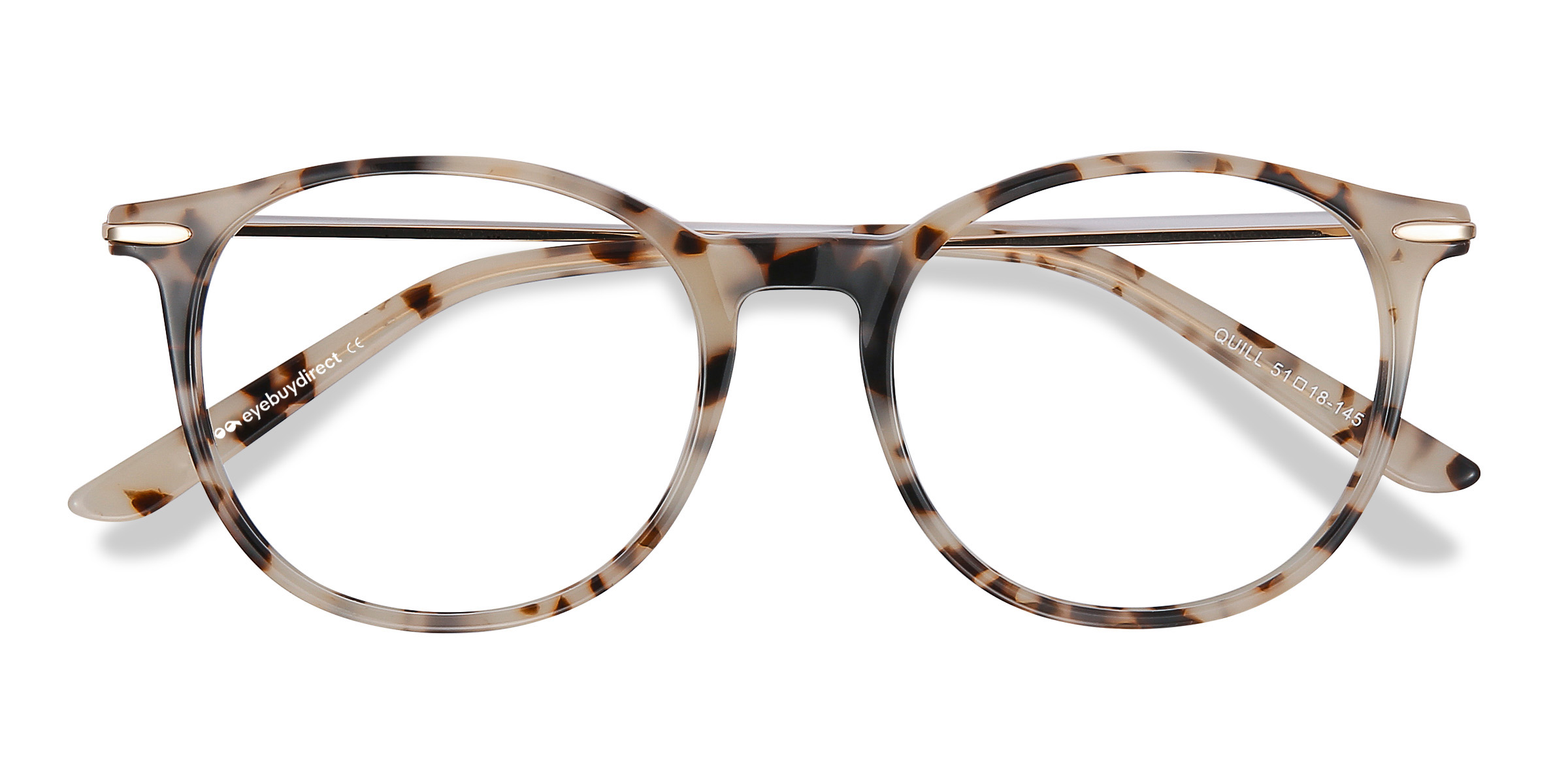 Ivory Tortoise Quill -  Acetate-metal Eyeglasses