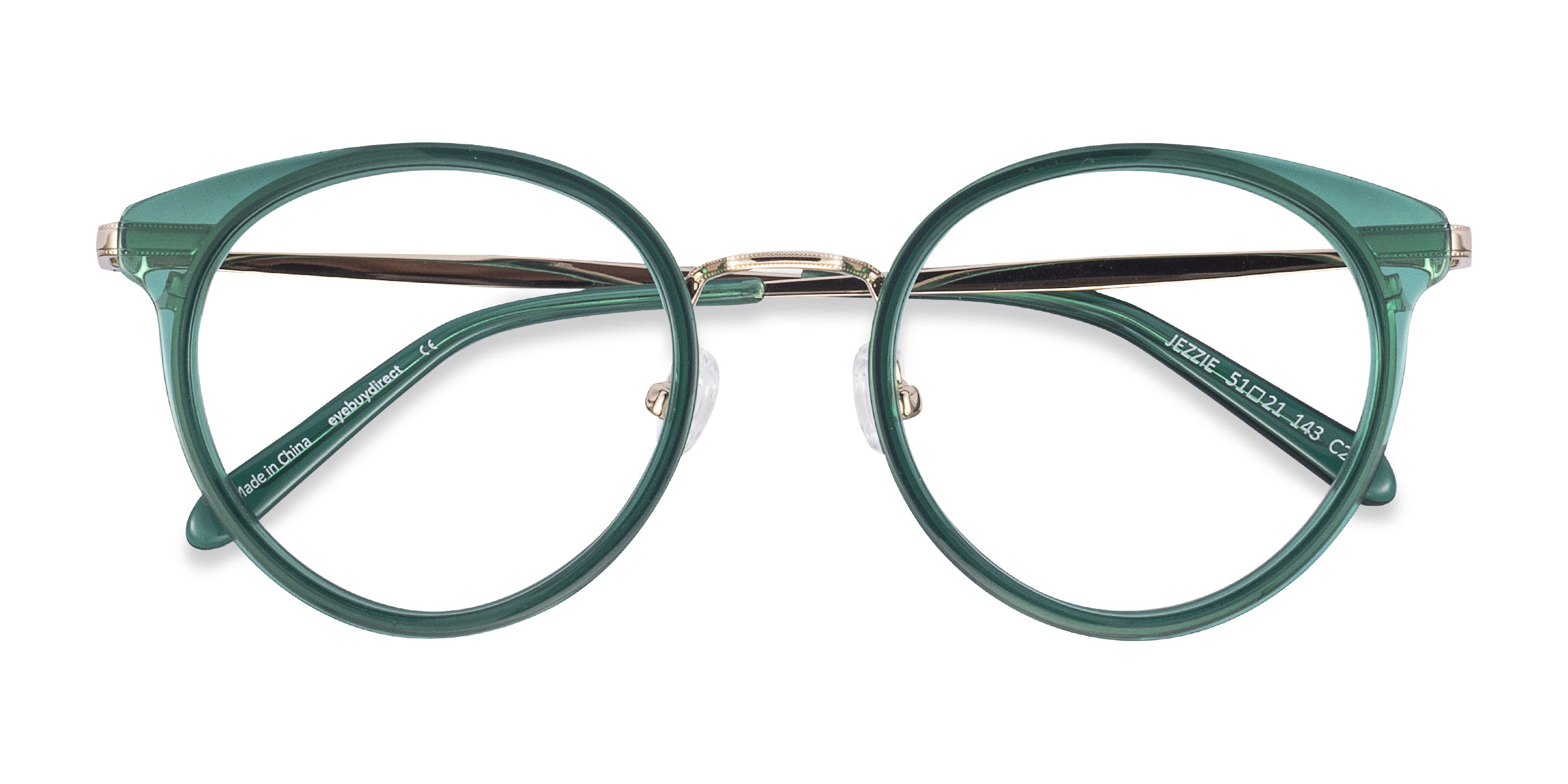 Emerald Green & Gold Jezzie -  Acetate-metal Lunettes de vue