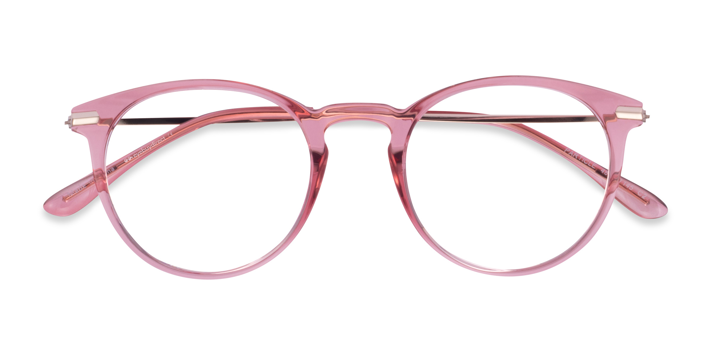 Clear Pink & Rose Gold Particle -  Plastic-metal Lunettes de vue