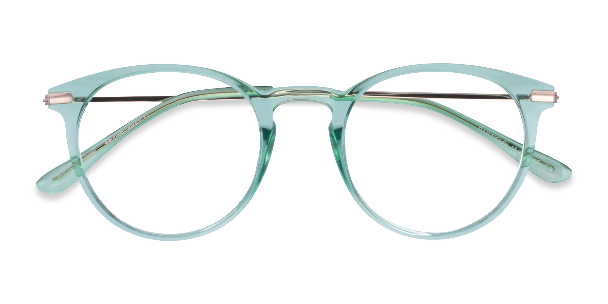 Clear Green & Rose Gold Particle -  Plastic-metal Lunettes de vue