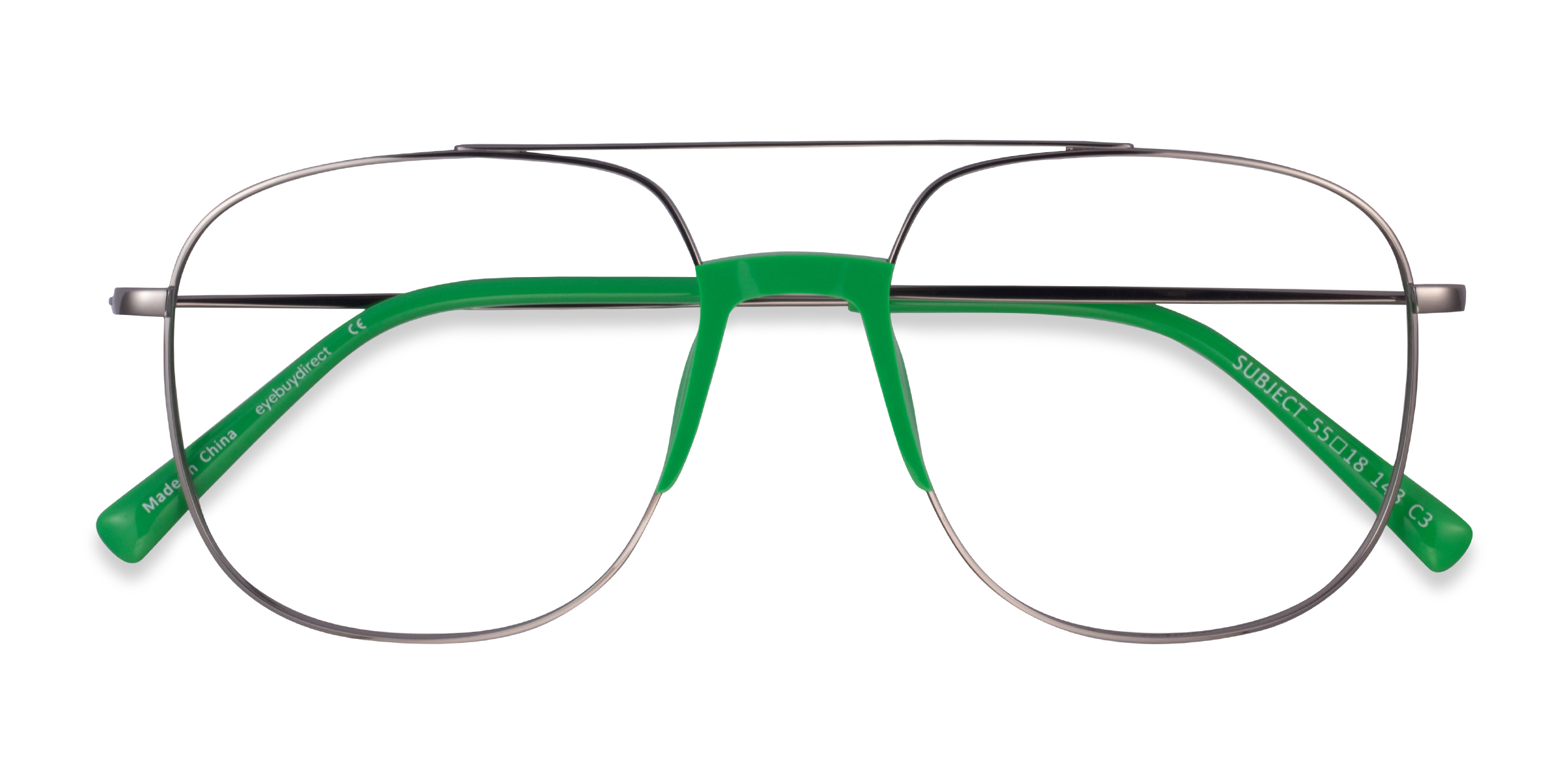 Gunmetal & Green Subject -  Acetate-metal Lunettes de vue