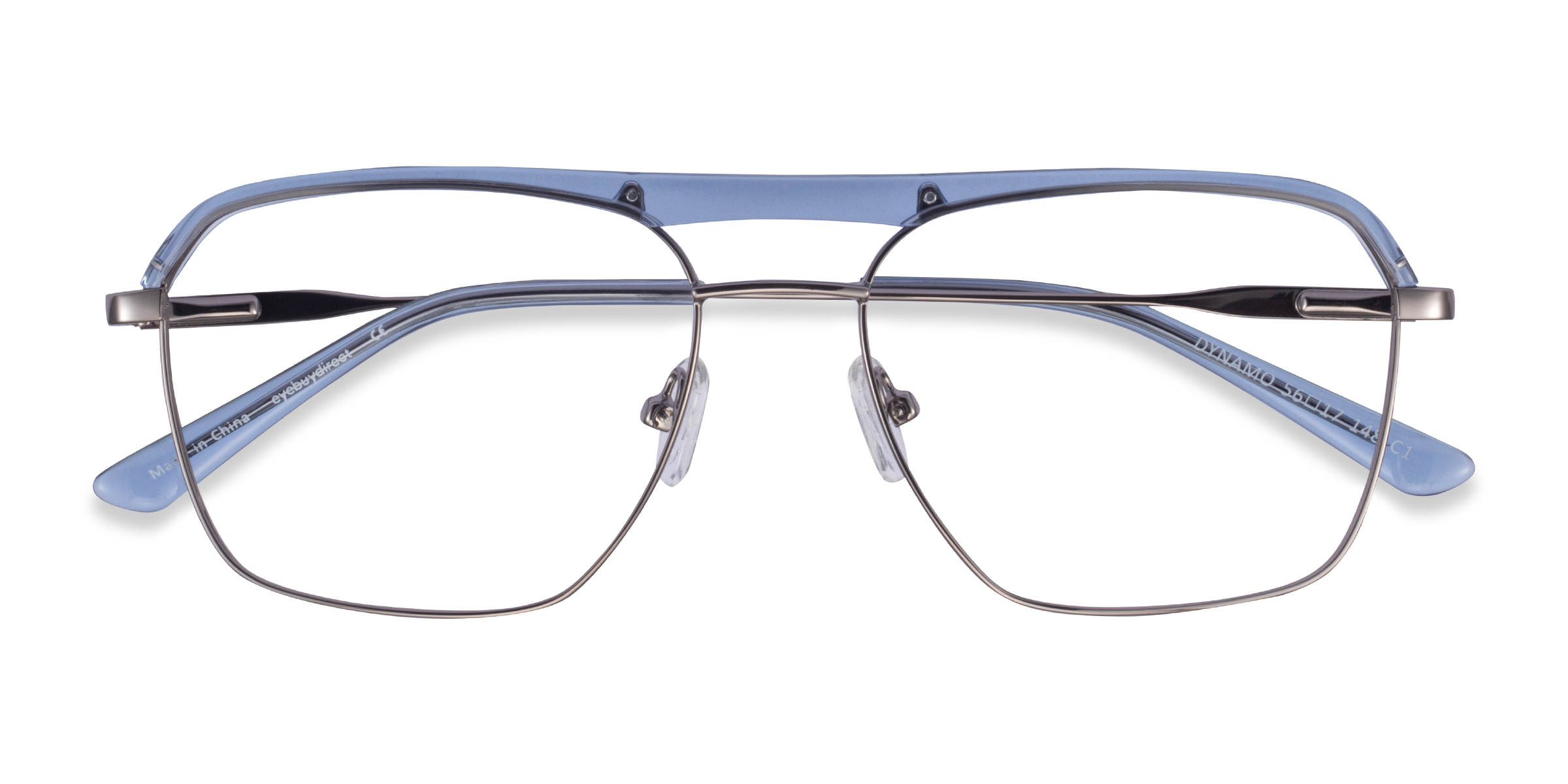 Clear Blue & Gunmetal Dynamo -  Acetate-metal Lunettes de vue