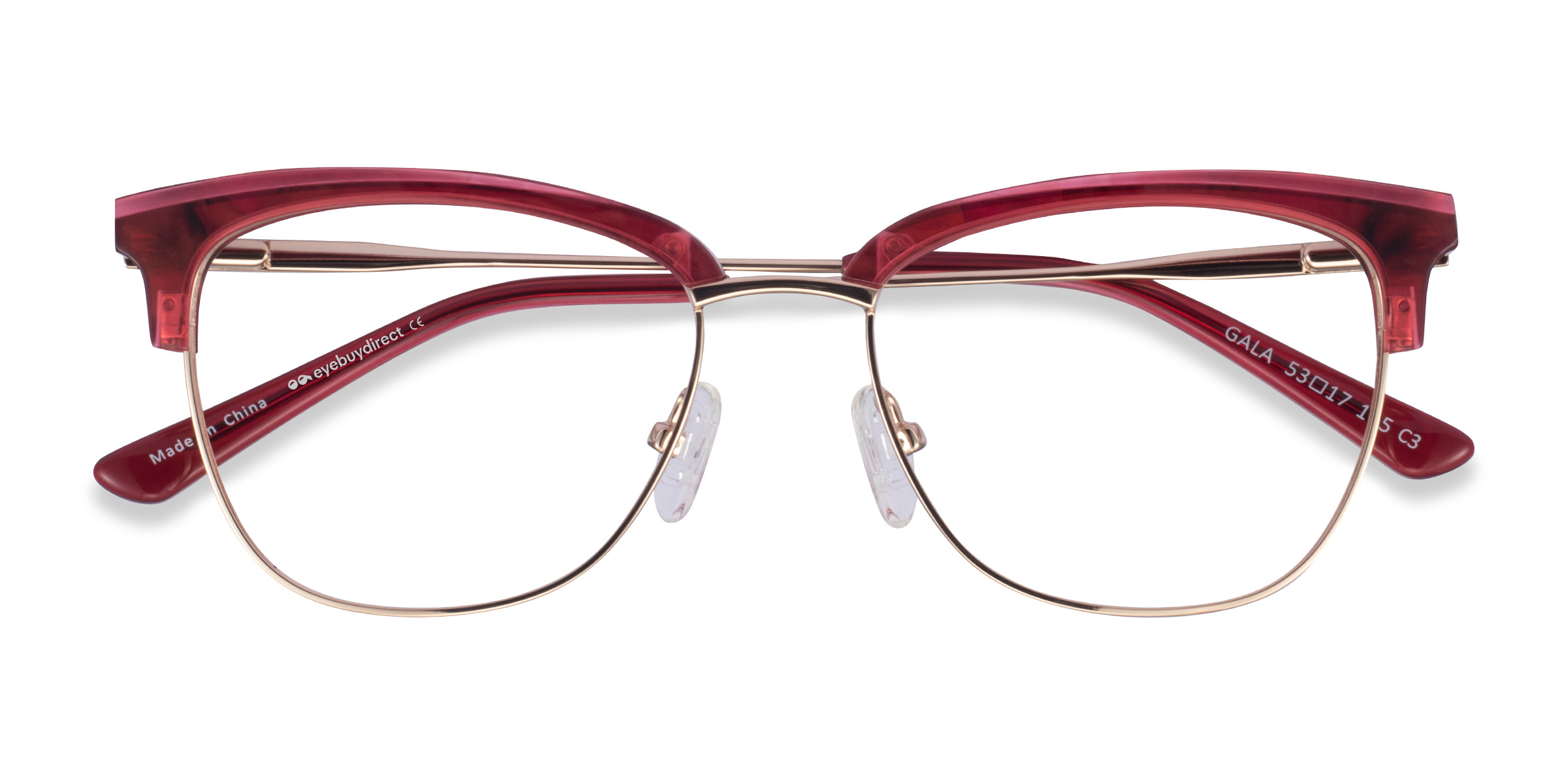 Raspberry & Gold Gala -  Acetate-metal Eyeglasses