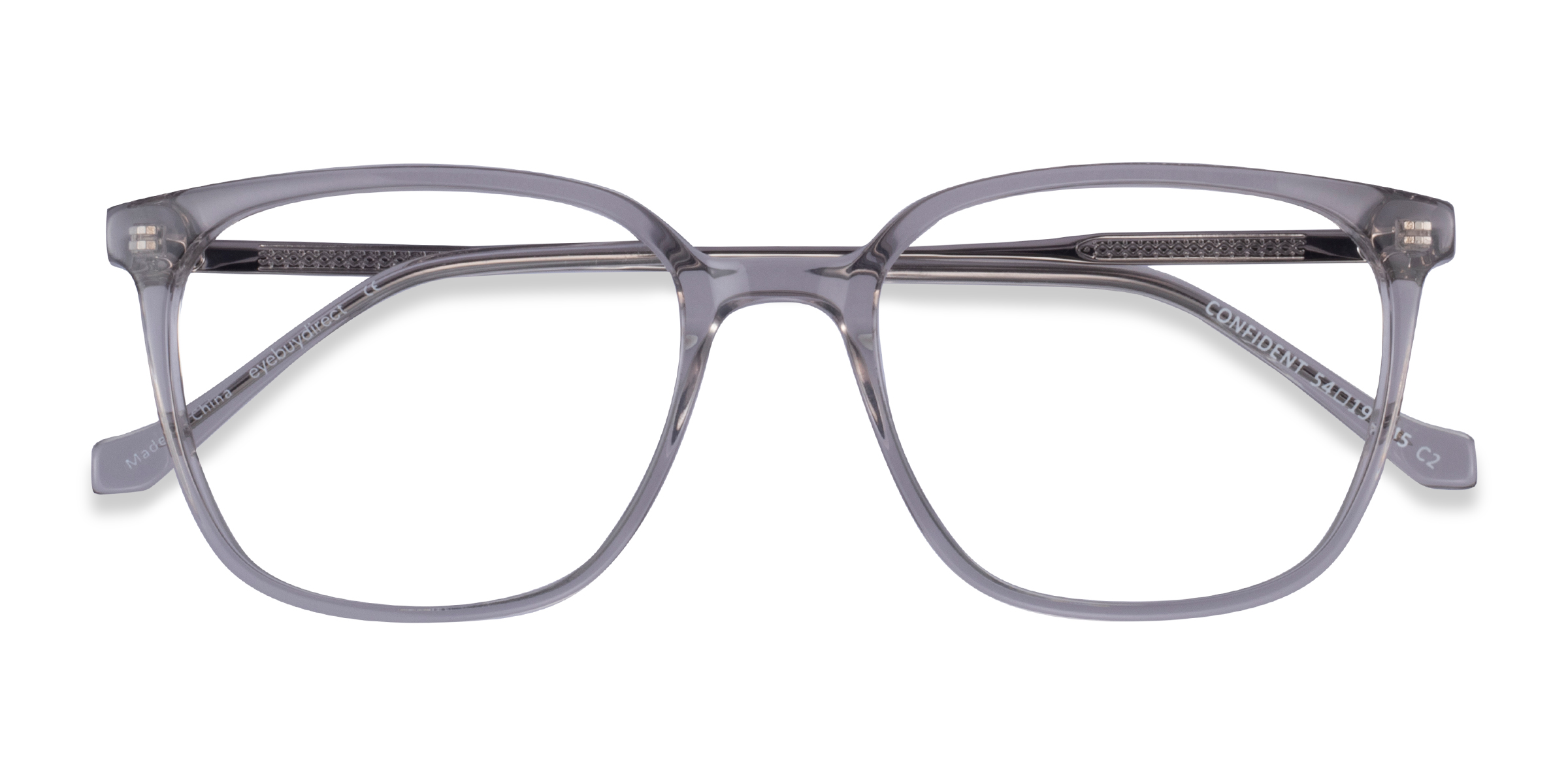Clear Gray Silver Confident -  Acétate Lunettes de vue