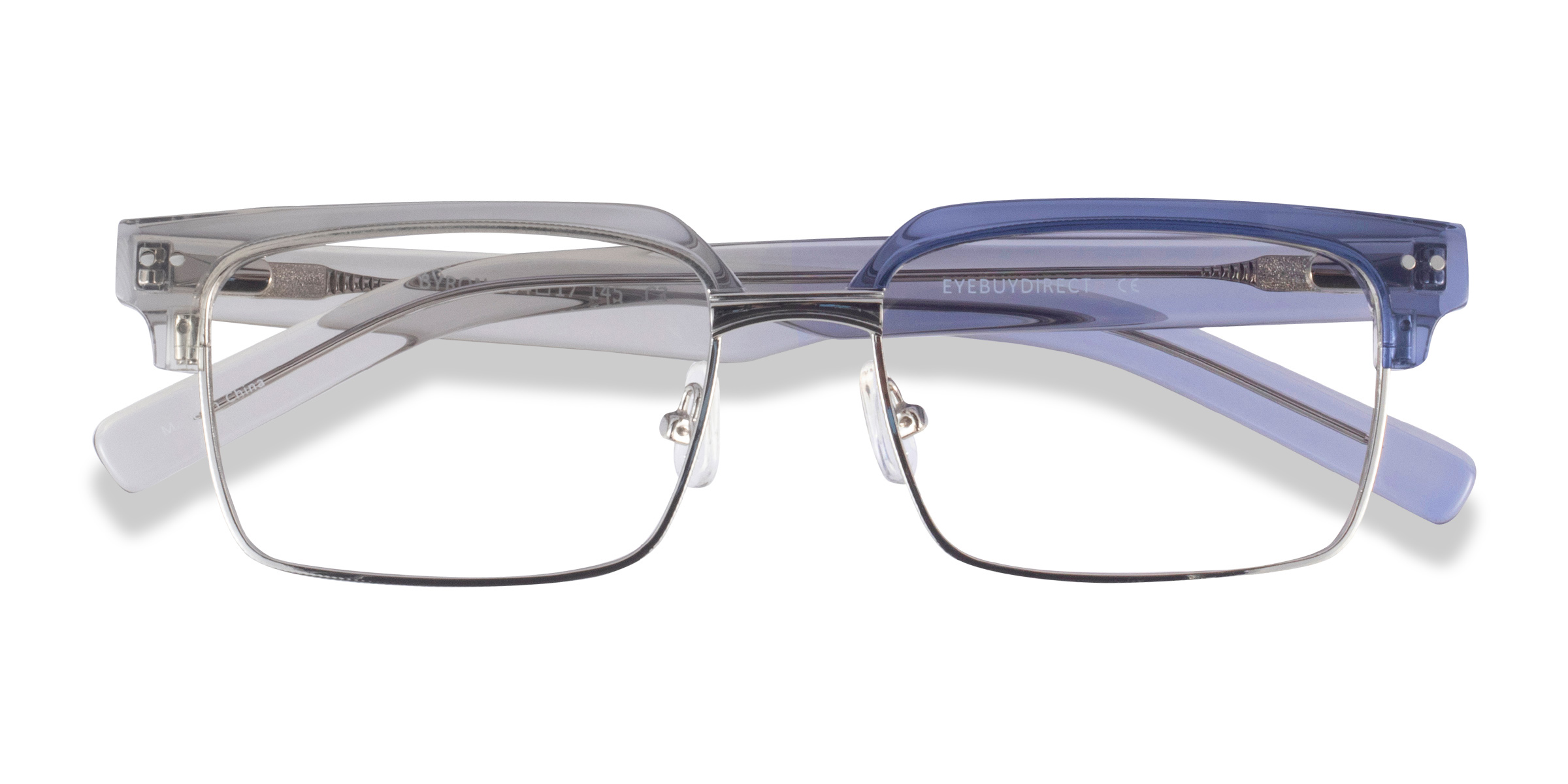Clear Gray Silver Byron - Acétate Lunettes de vue