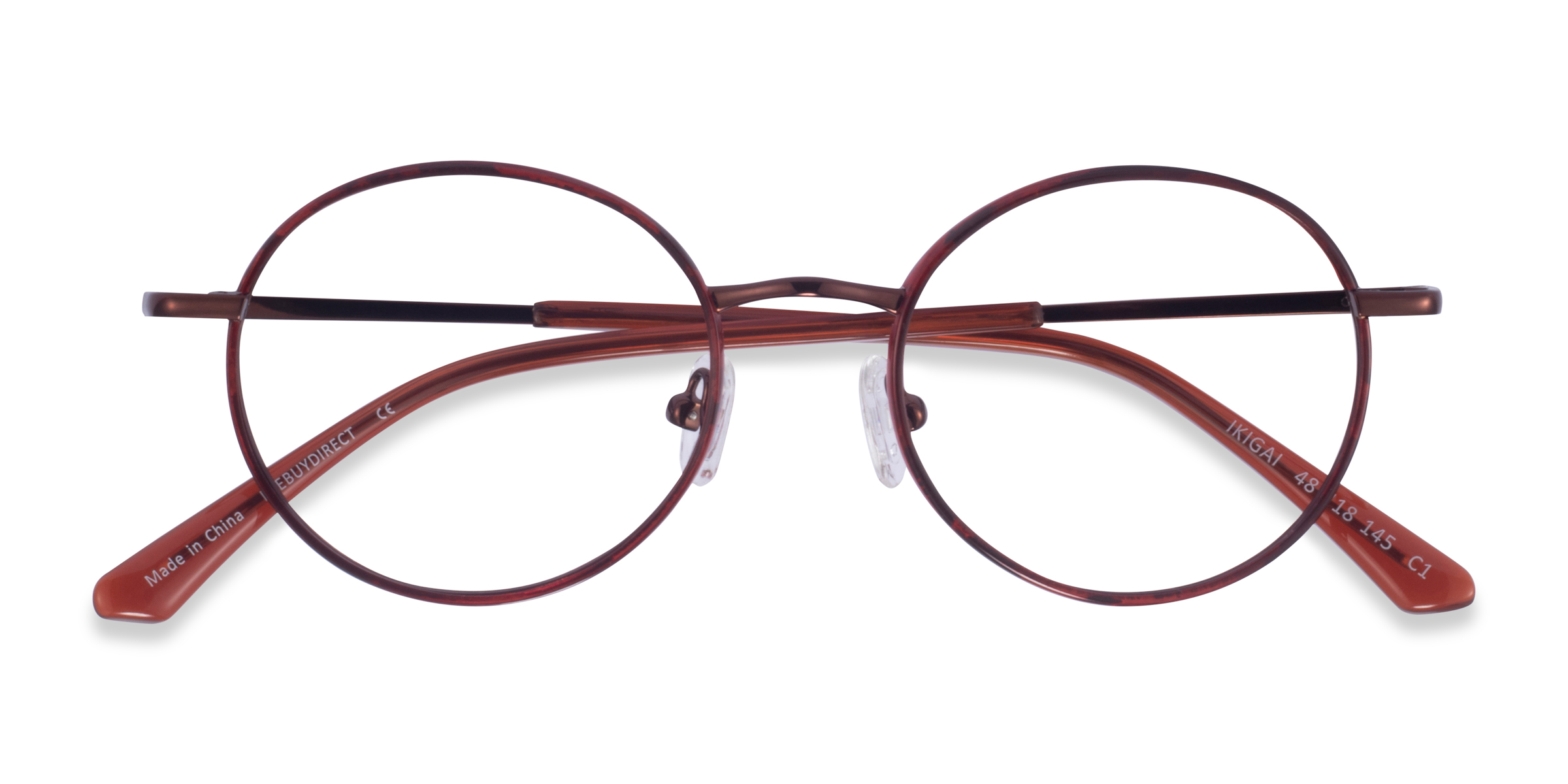 Clear Brown Red Copper Ikigai -  Acétate Lunettes de vue