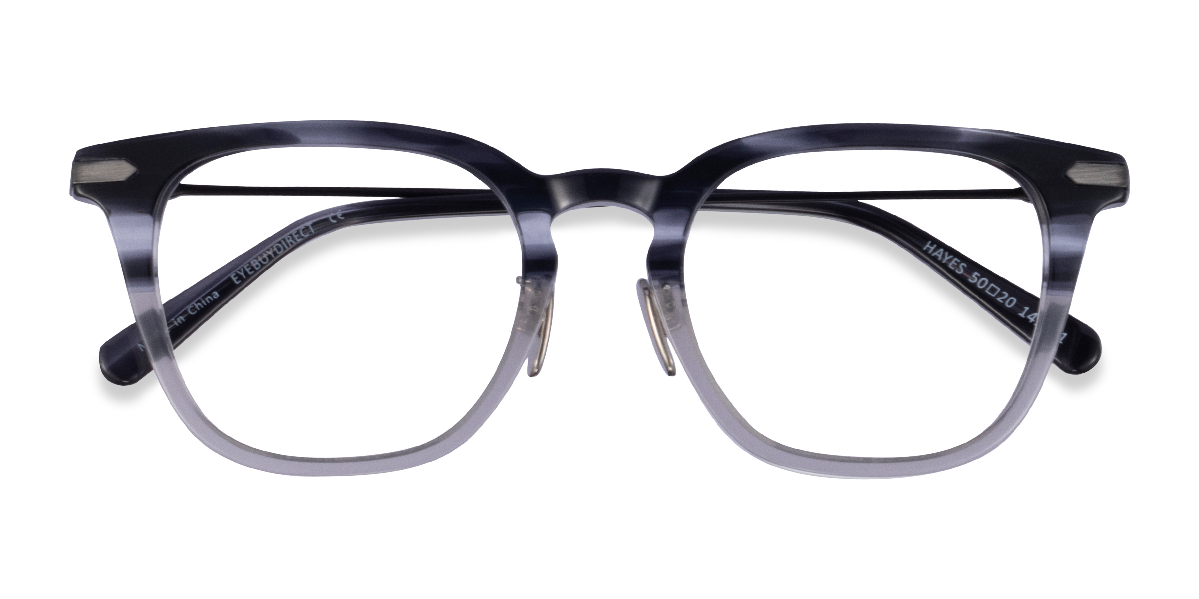 Gray Striped Gunmetal Hayes -  Acetate Eyeglasses
