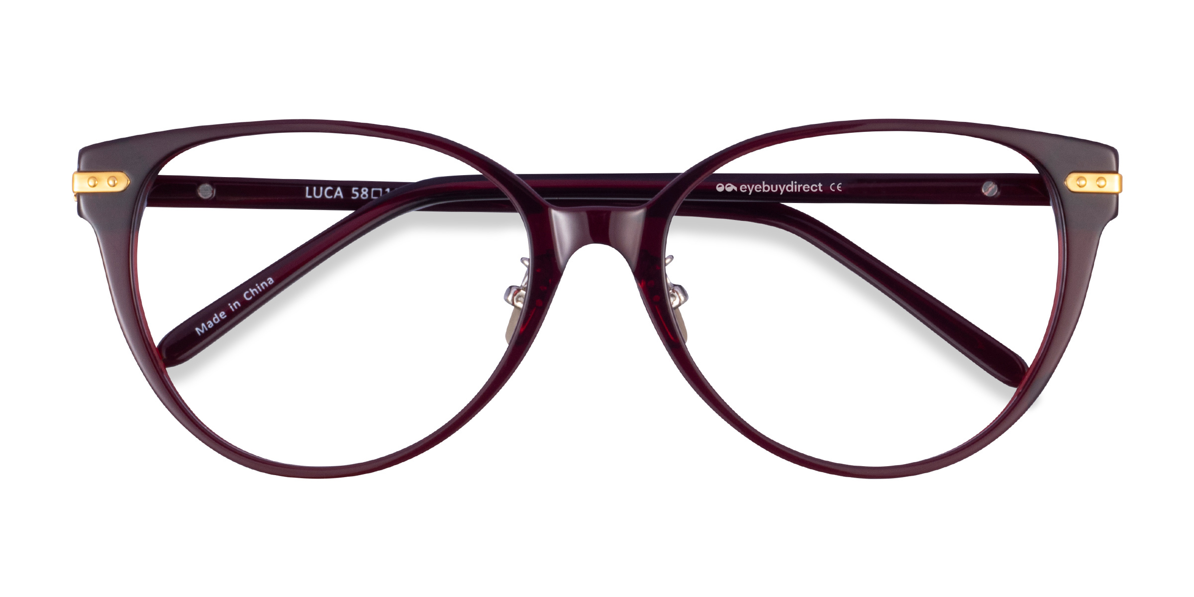 Burgundy Gold Luca -  Acetate Eyeglasses
