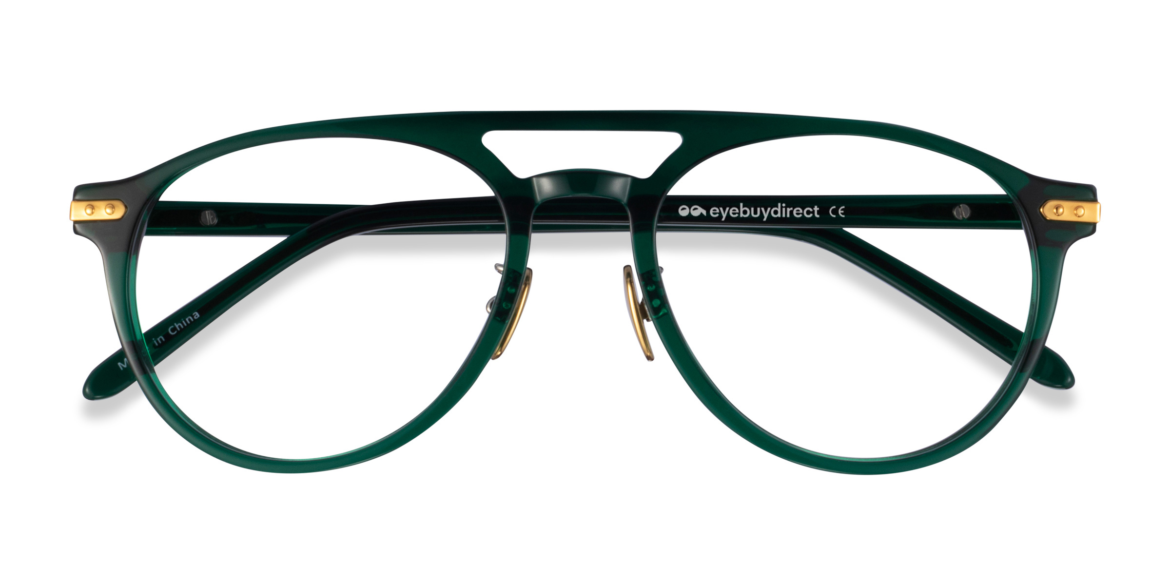 Dark Green Gold Aston -  Acétate Lunettes de vue