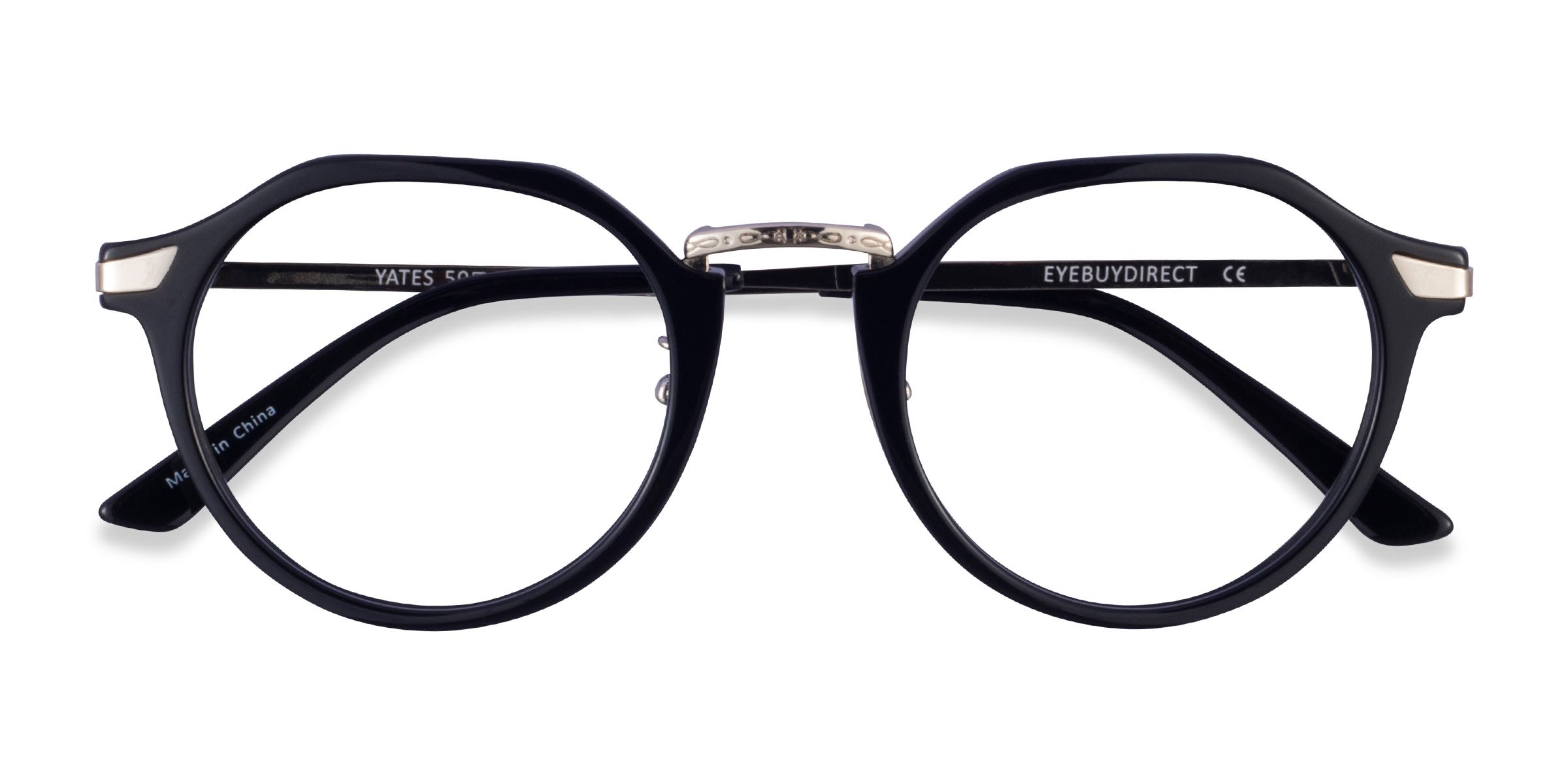 Black Silver Yates -  Acetate Eyeglasses