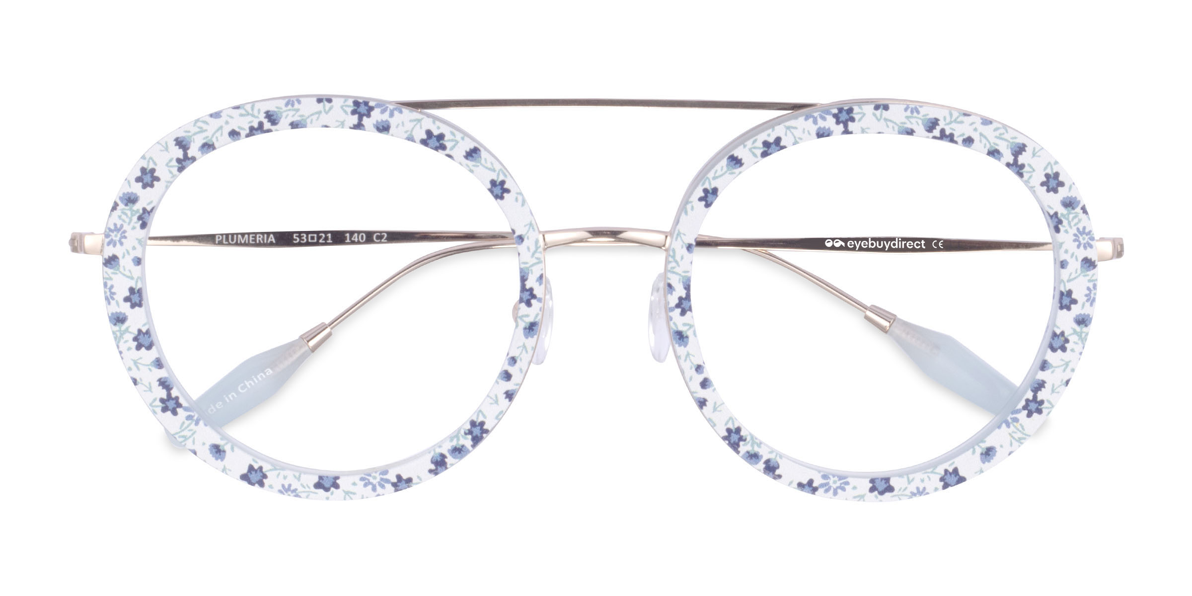 Blue Floral Plumeria -  Acétate Lunettes de vue