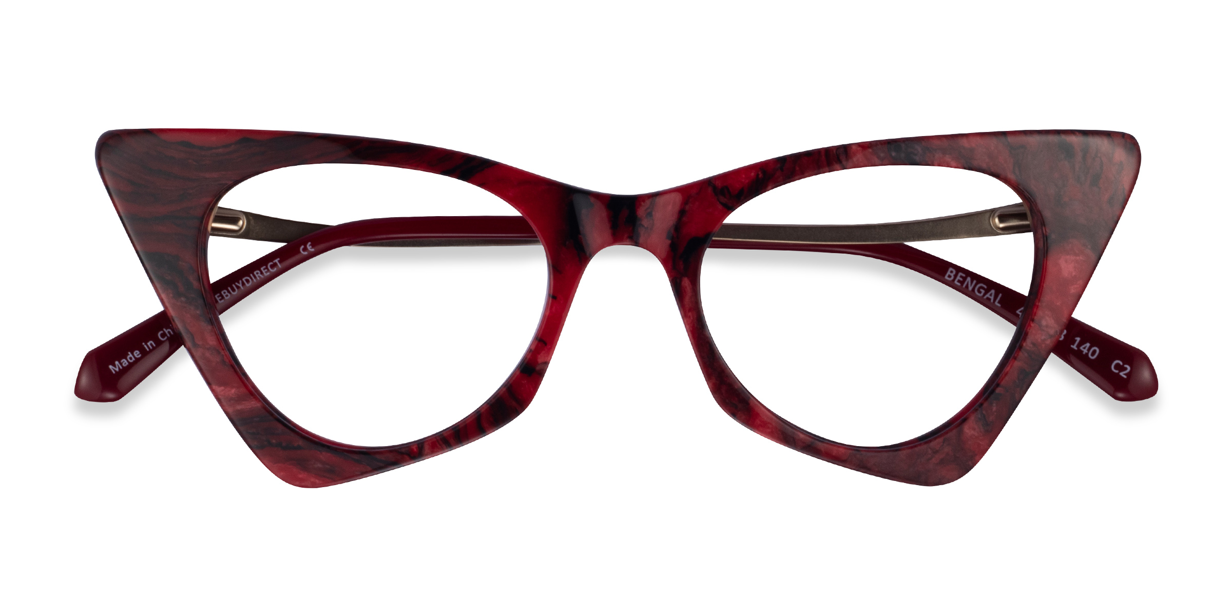 Red Floral Bengal -  Acétate Lunettes de vue