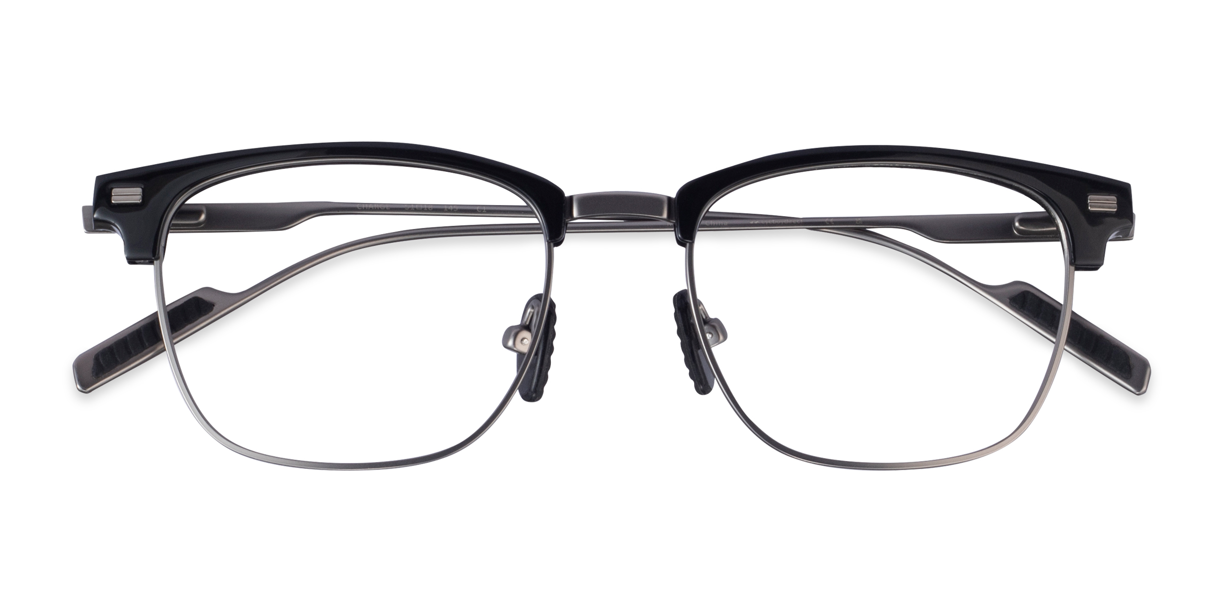 Black Gunmetal Charge -  Acetate-metal Eyeglasses