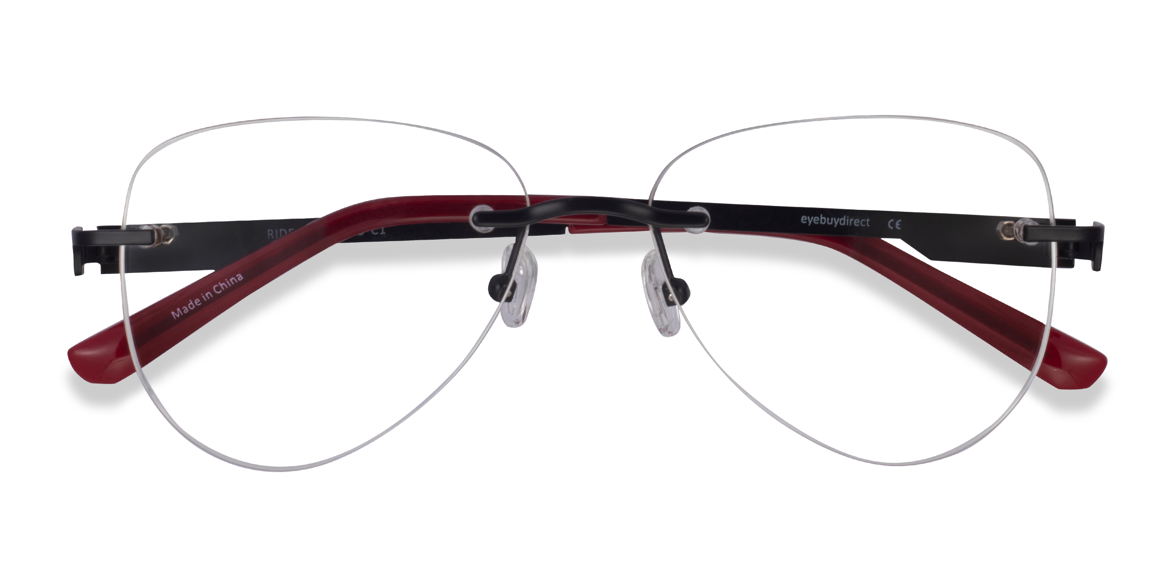 Black Burgundy Ride - Métal Lunettes de vue