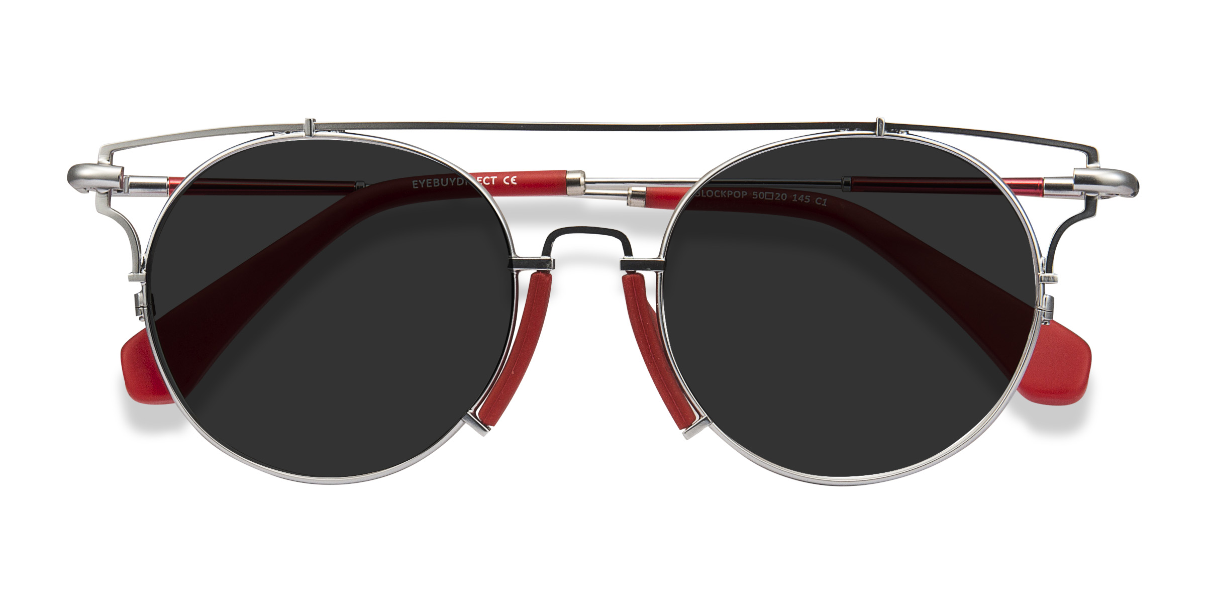 Silver Red Blockpop -  Metal Sunglasses