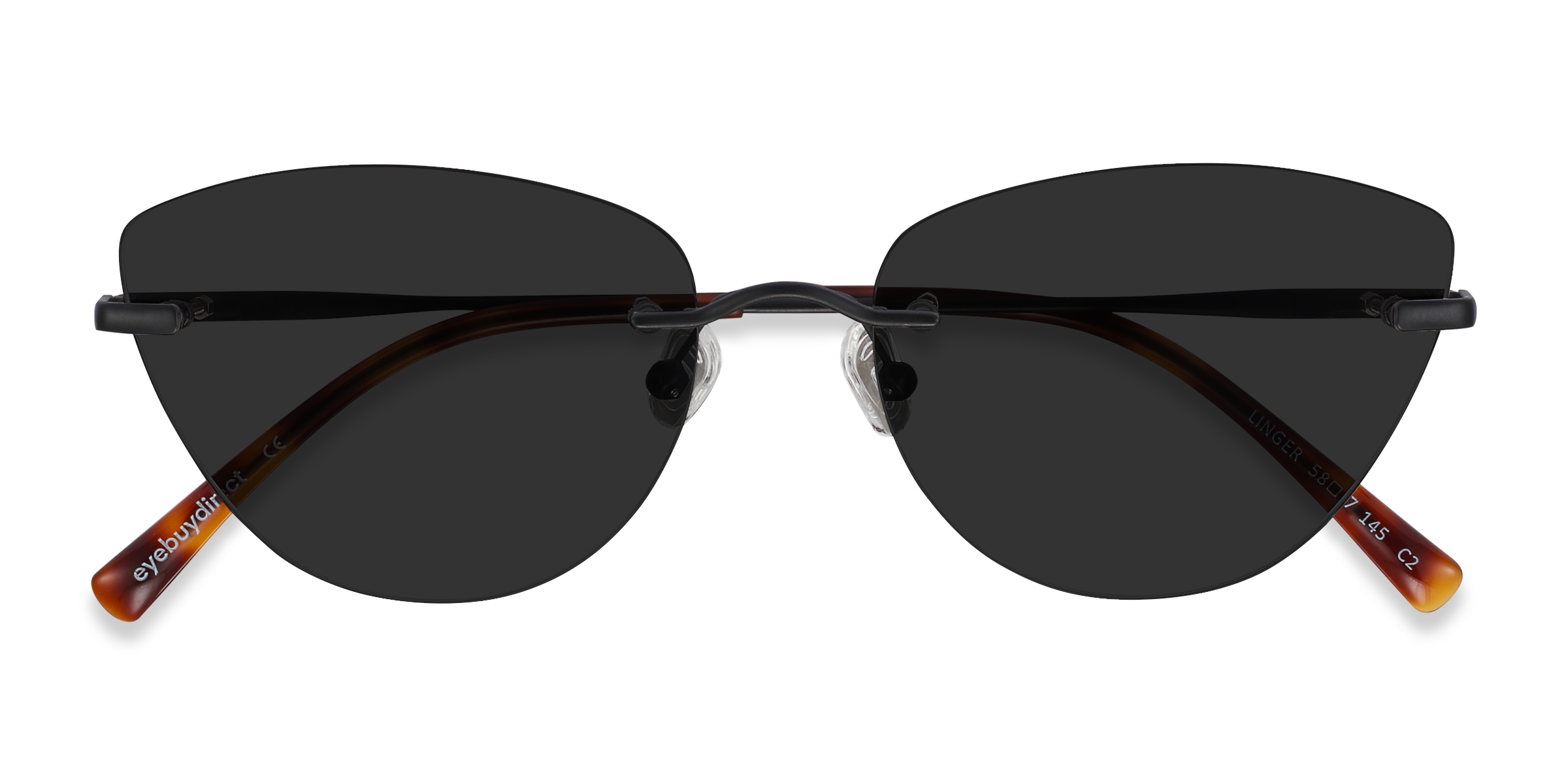 Noir Linger - Métal Lunettes de soleil