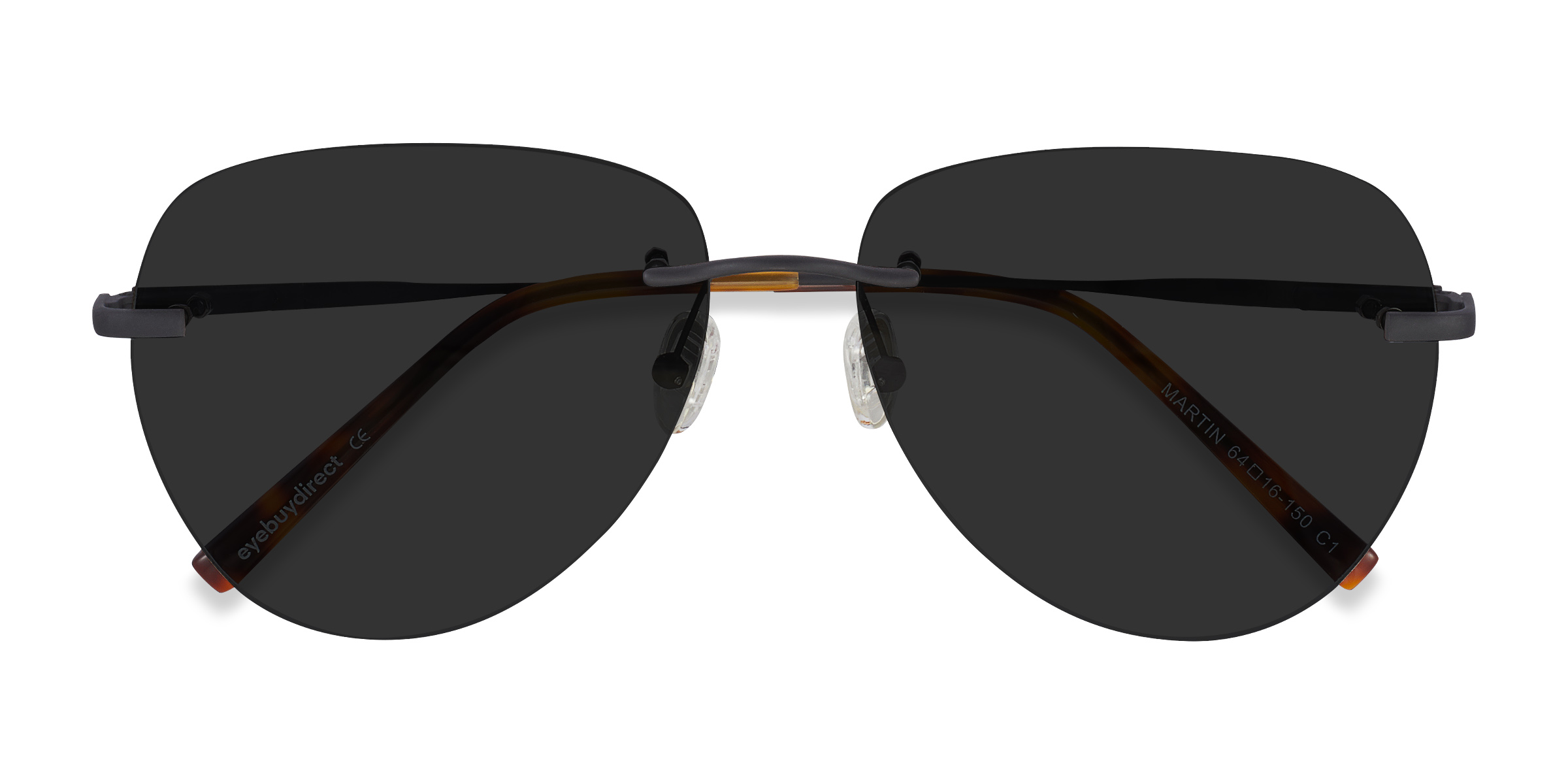 Matte Black Martin -  Metal Sunglasses