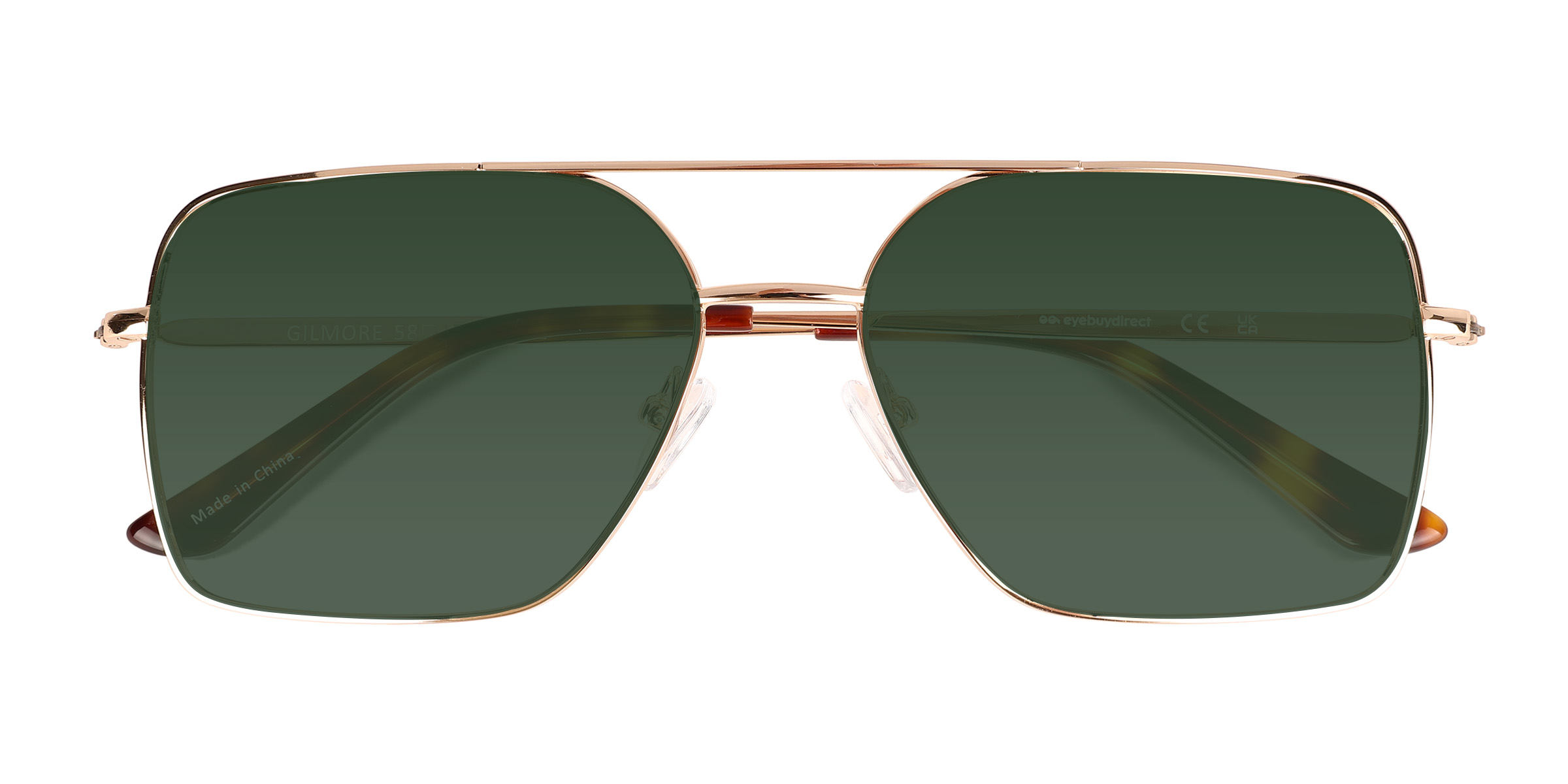 Shiny Gold Tortoise Gilmore -  Metal Sunglasses