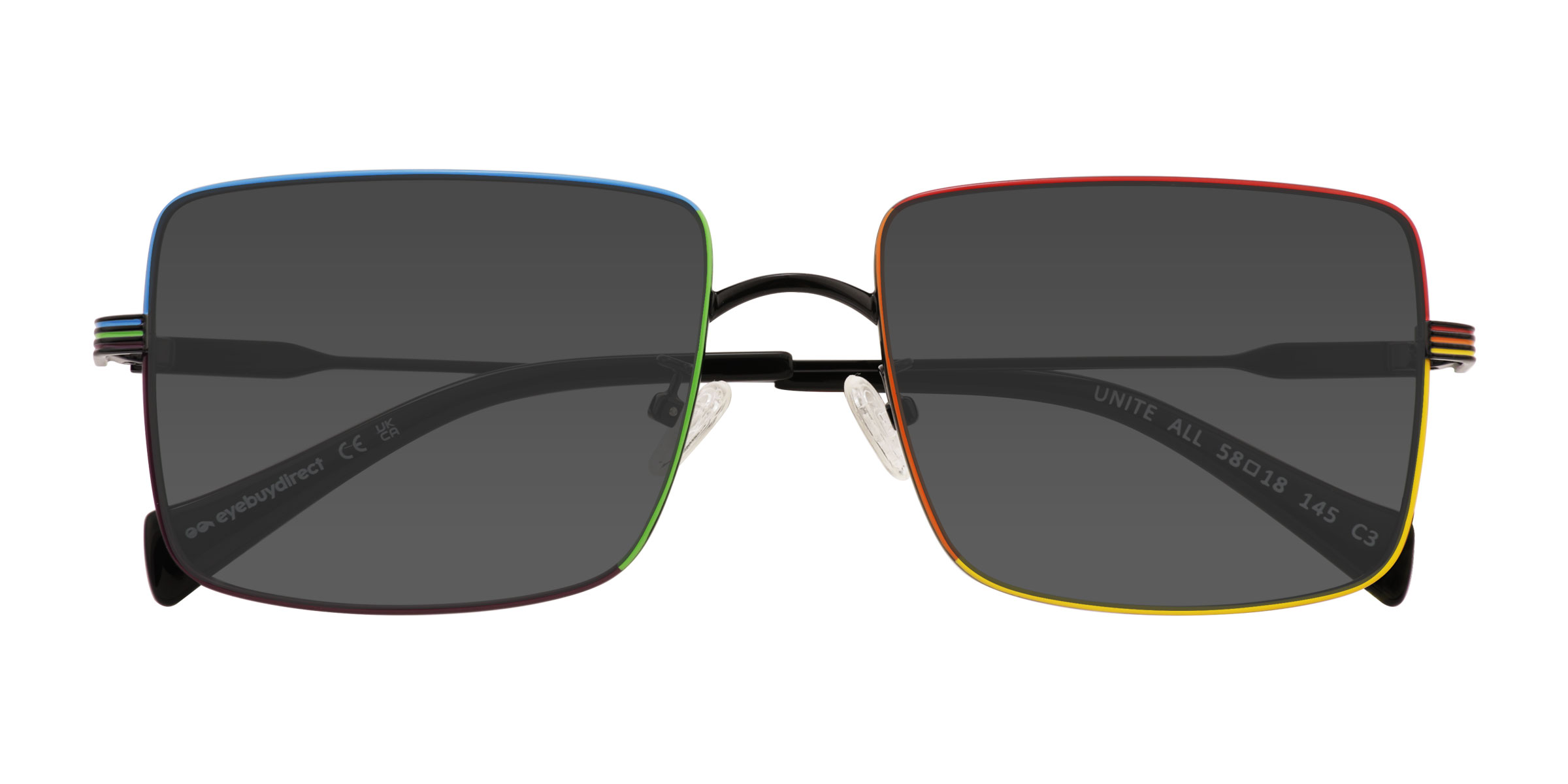 Rainbow Black Unite All -  Metal Sunglasses