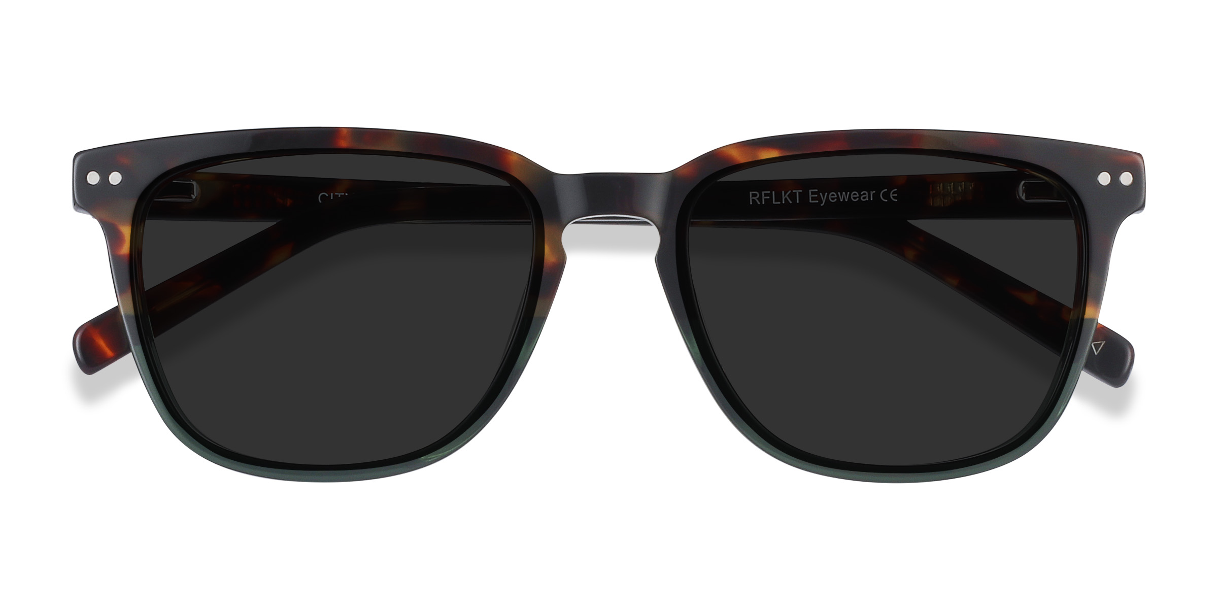 Tortoise Green City -  Acetate Sunglasses