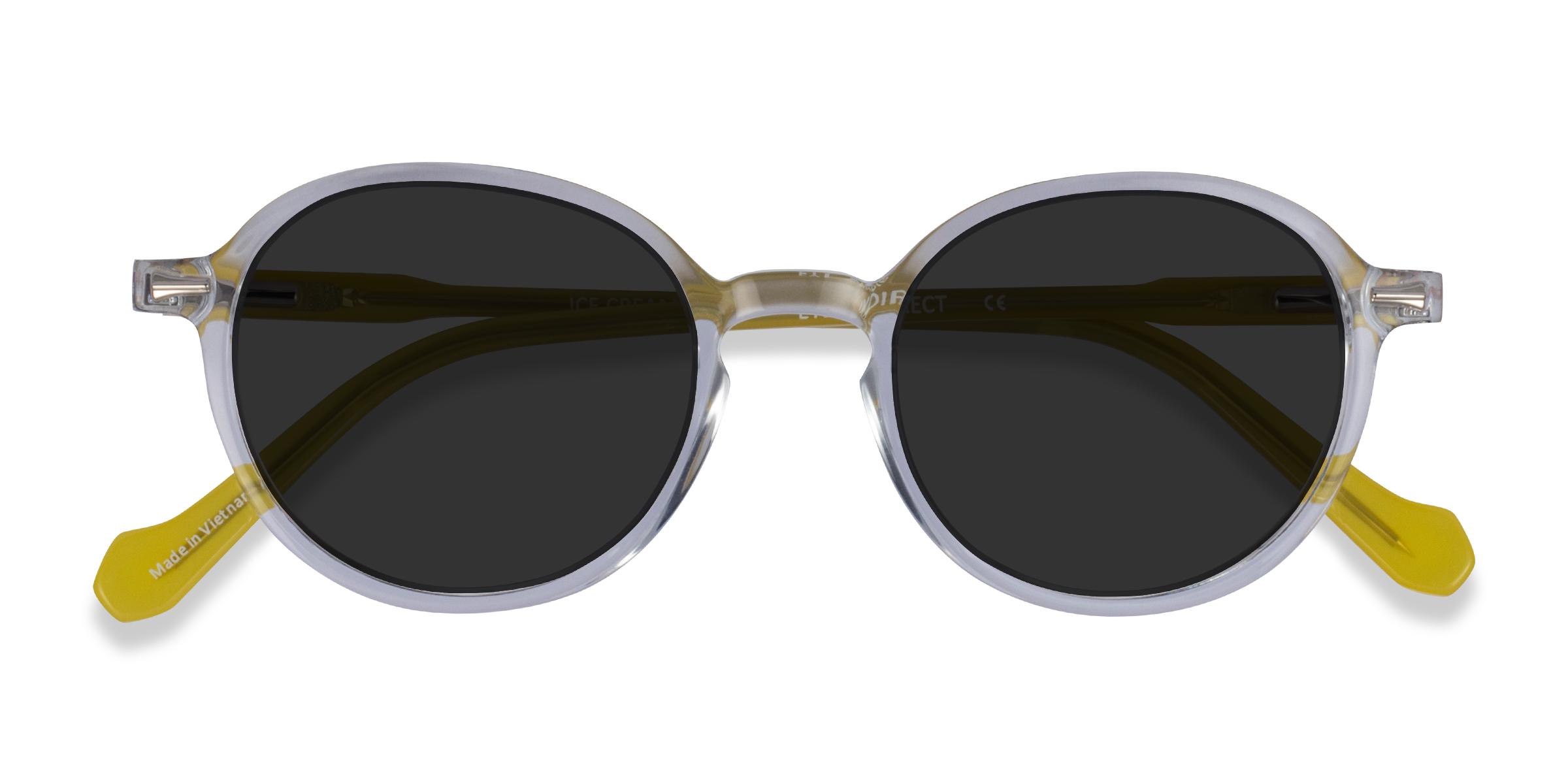 Clear Yellow Ice Cream -  Acetate Sunglasses